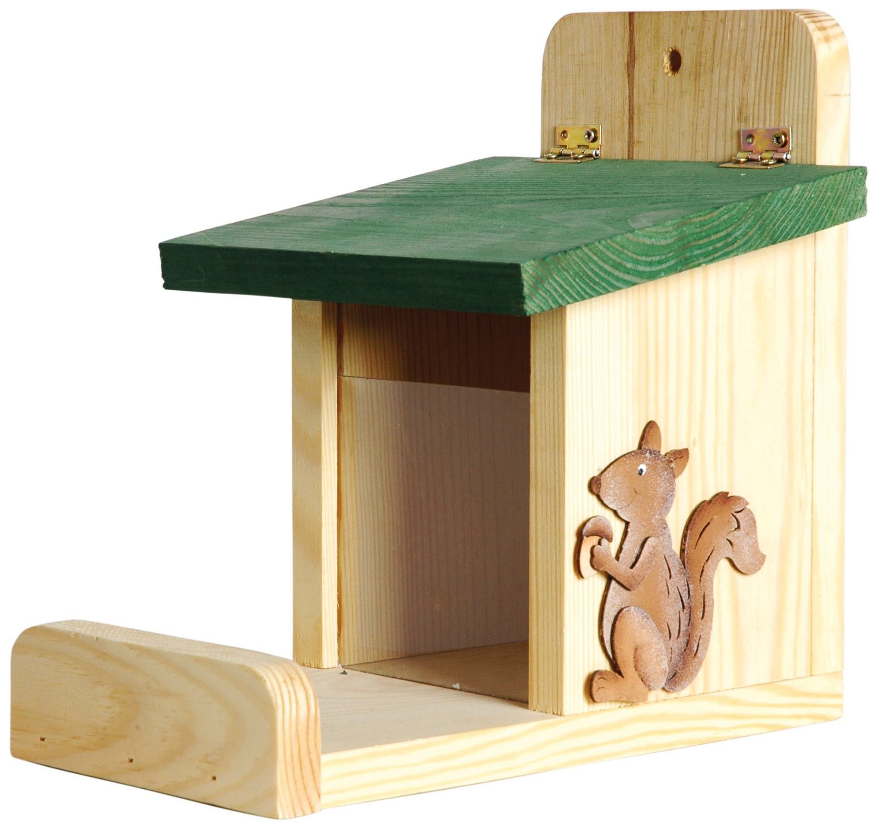 Futterspender Eichhörnchen-Futterstation mit Futtersilo 16x23x22 cm Kiefer Grün