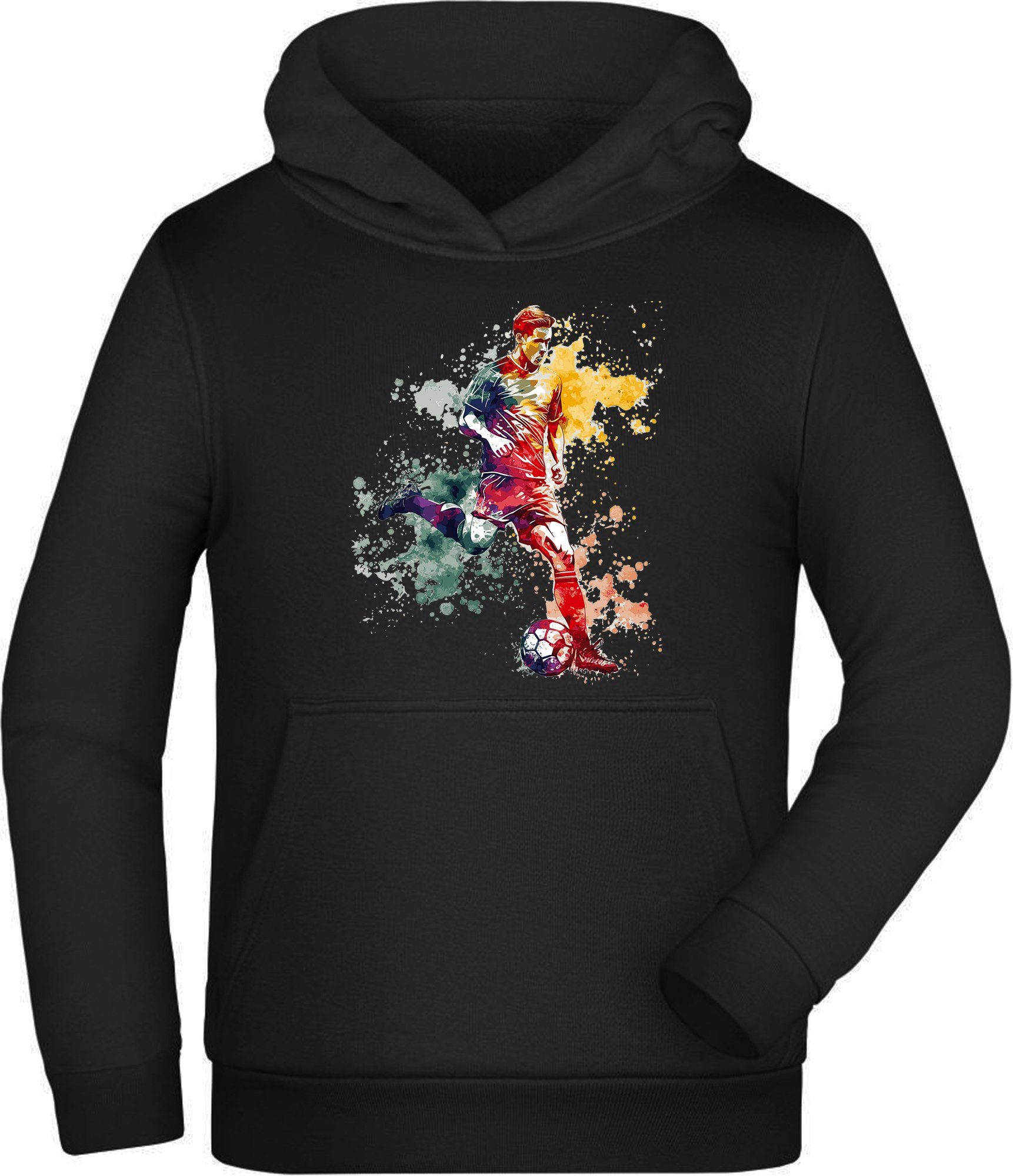 Hoodie Kinder Kapuzenpulli - Fußball Hoodie Fussballer in Ölfarben