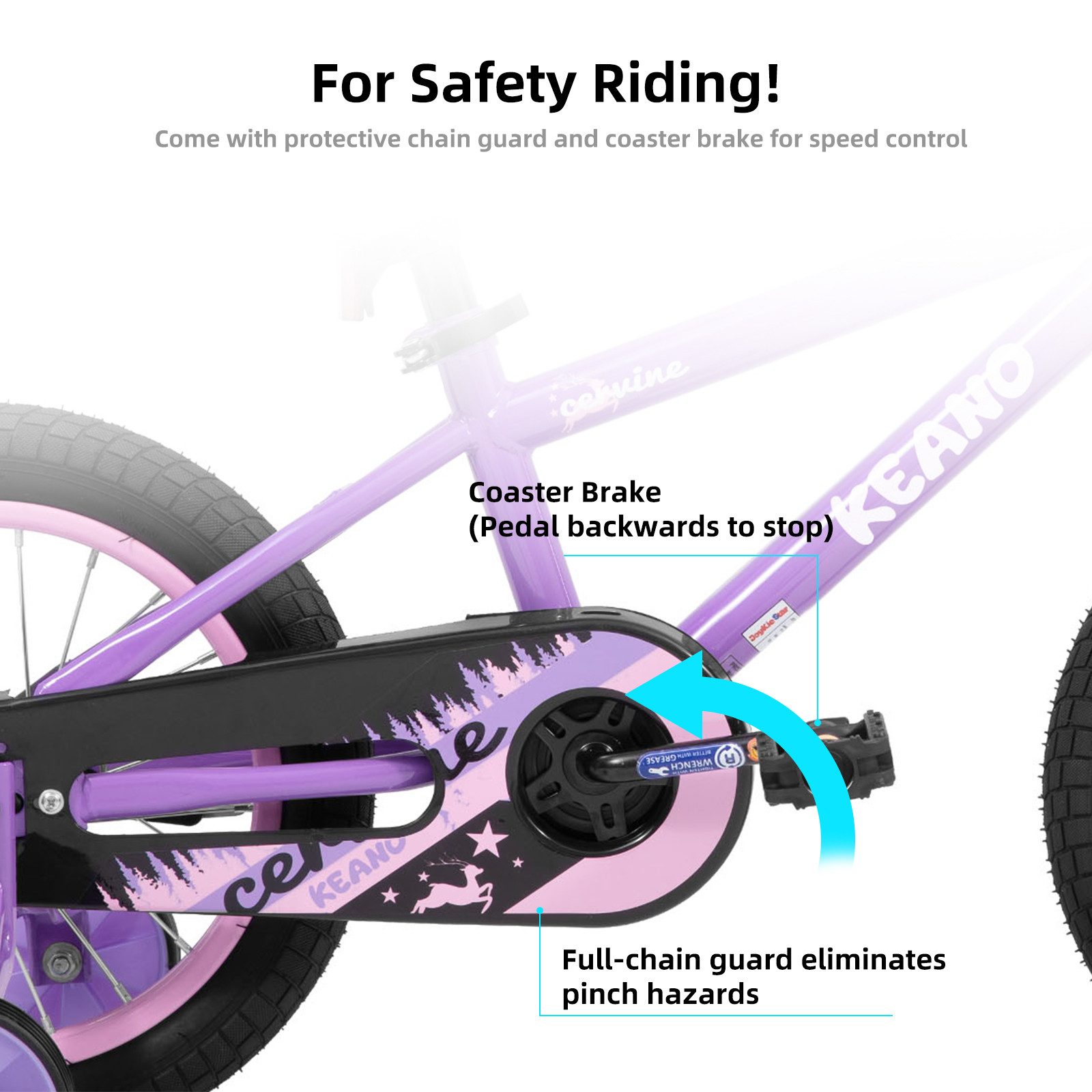 JOYSTAR Kinderfahrrad 14/16 Zoll fahrrad für 3-8 Jahre Jungen,Mädchen,Geschenke für Kinder, Mit Stützrädern, Korb, geschlossenem Kettenschutz und bunten Graffitis