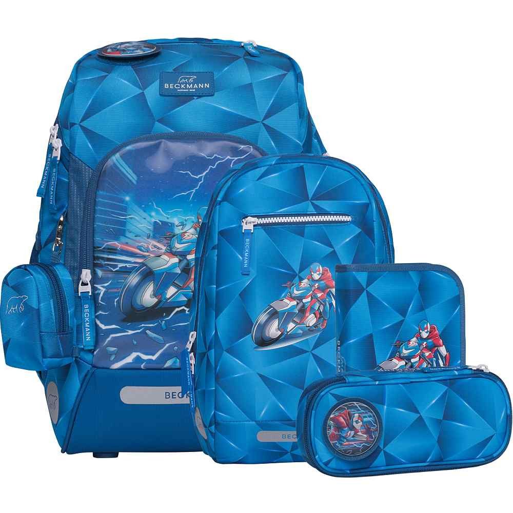 Beckmann Norway Schulrucksack Beckmann Schulranzen Active Air Flex Set 6tlg. Blue Lightning blau Sch