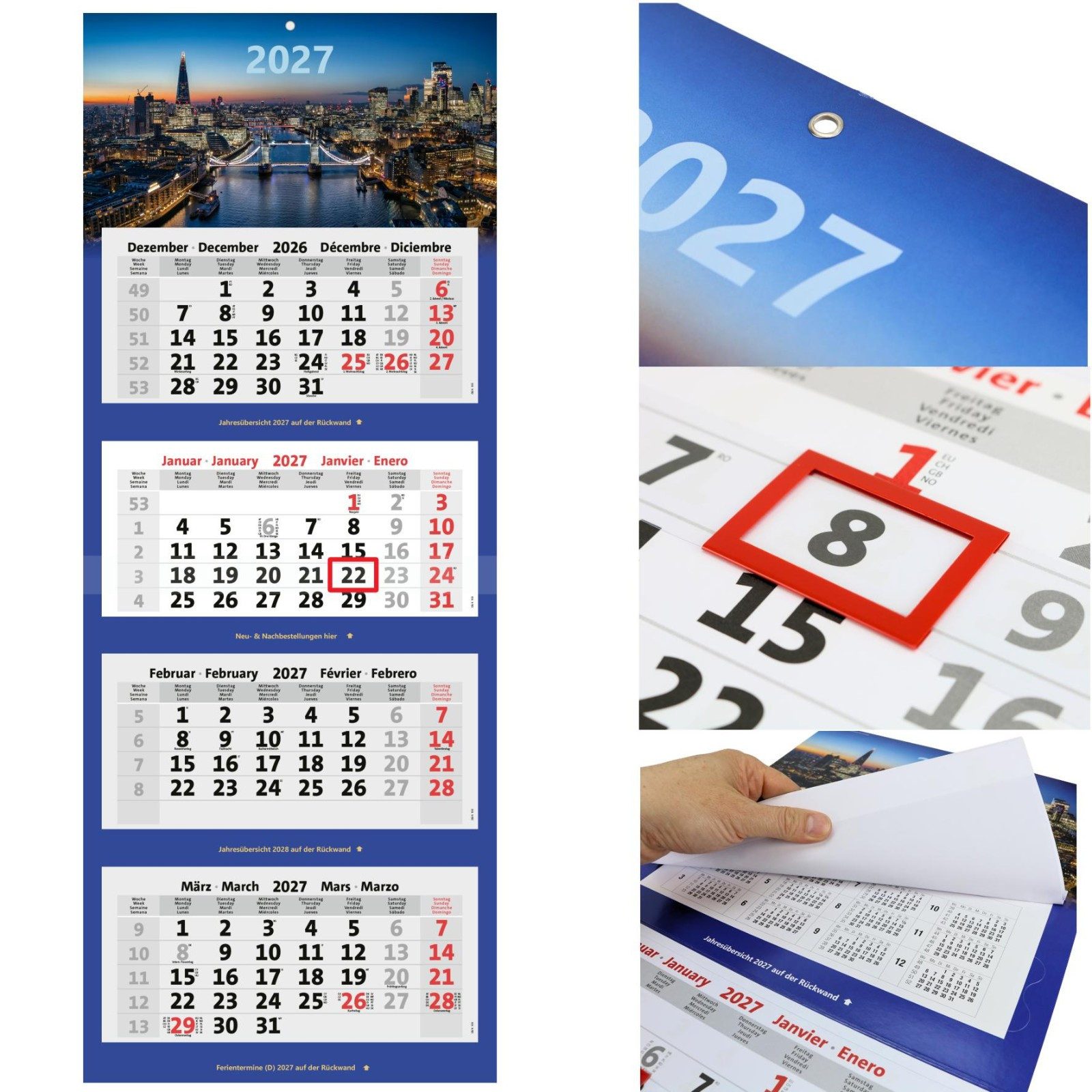 Anschütz Wandkalender Kombi 4-Monatskalender 2027
