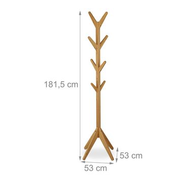 relaxdays Garderobenständer Bambus Garderobenständer Baumform
