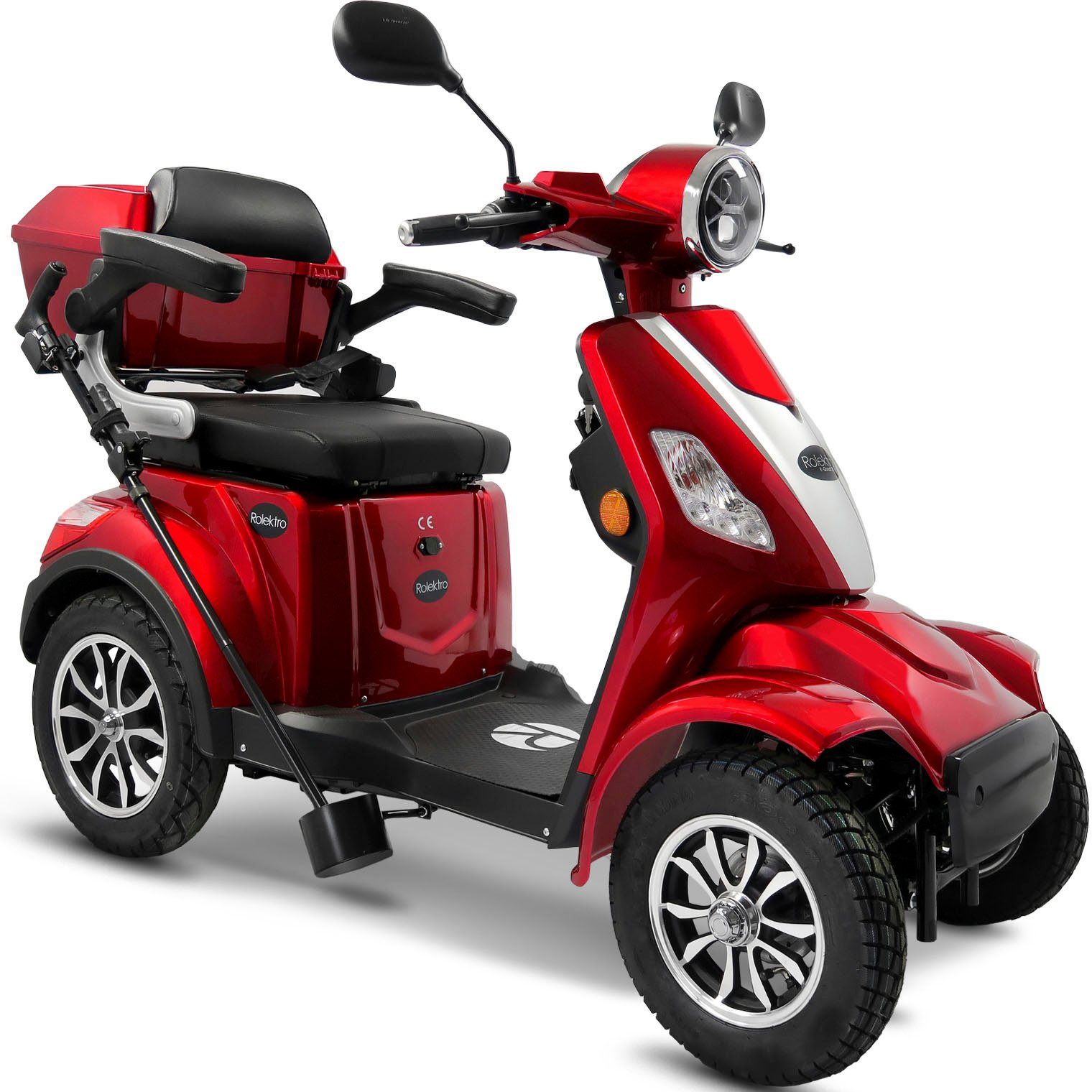 Rolektro Elektromobil Rolektro E-Quad 25 V.3, Lithium Akku, 25 km/h, (mit Topcase) rot