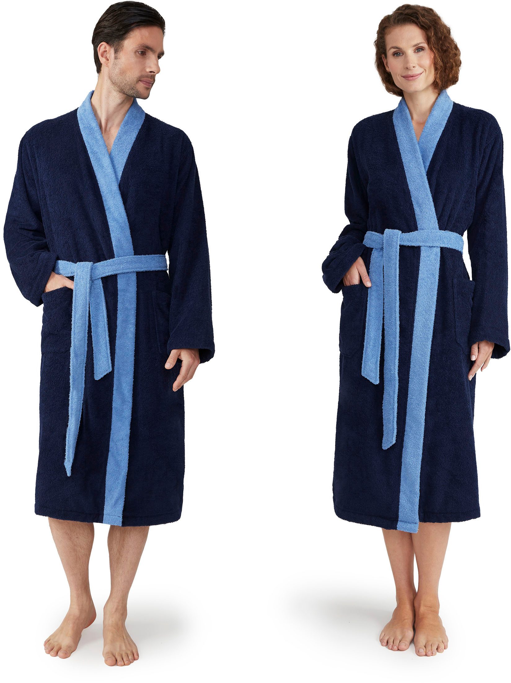 Möve Unisex-Bademantel Superwuschel Kimono mit Blende, Langform, Walkfrotti günstig online kaufen