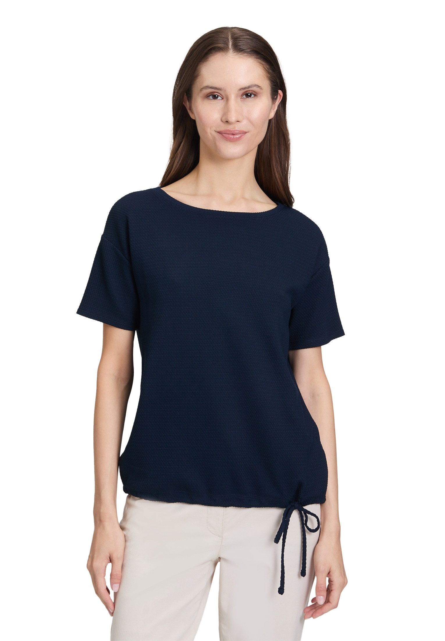 Betty Barclay Kurzarmshirt Betty Barclay Blusenshirt mit Tunnelzug (1-tlg)