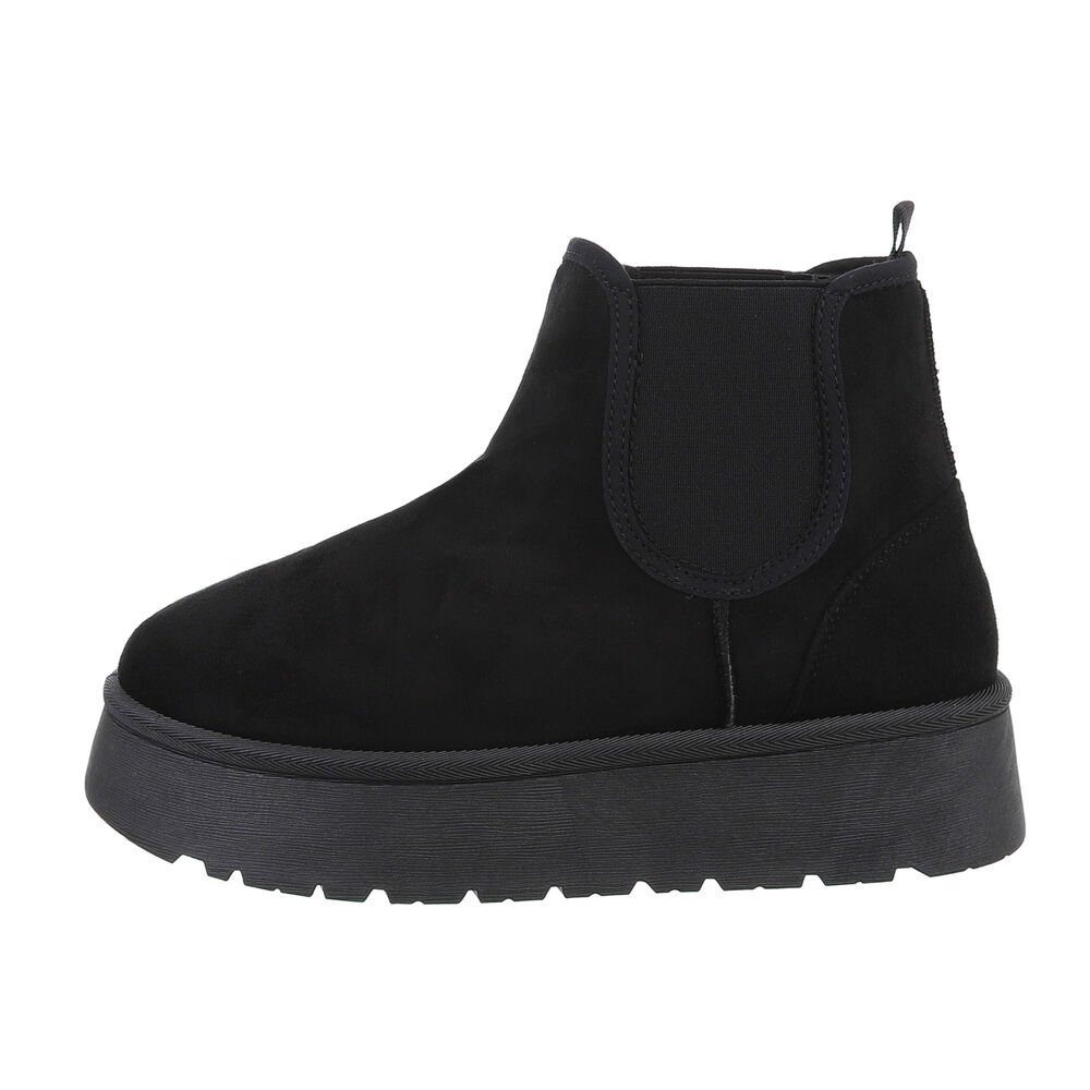 Ital-Design Damen Chelsea Freizeit Snowboots Flach Chelsea Boots in Schwarz