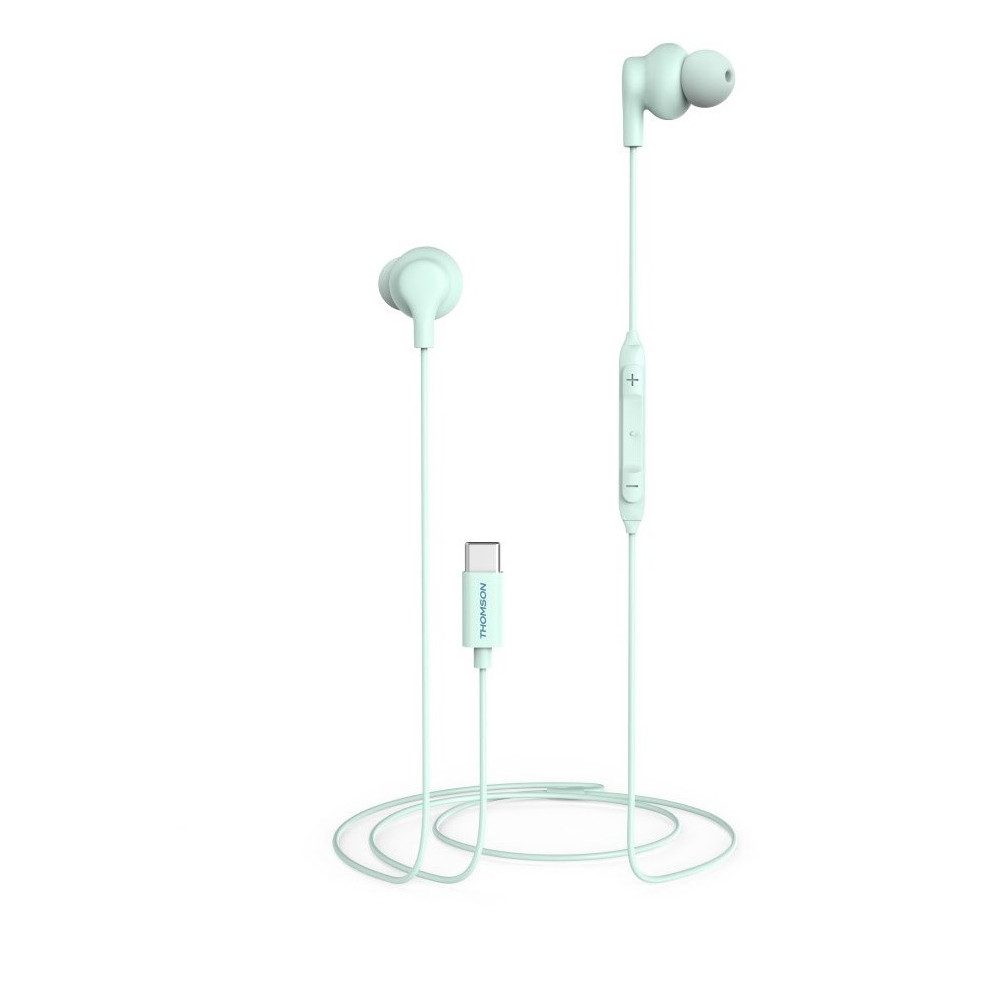 Thomson Thomson in-ear Kopfhörer türkis mit Kabel In-Ear-Kopfhörer (Freisprechen möglich, Ja, Freisprechen möglich)