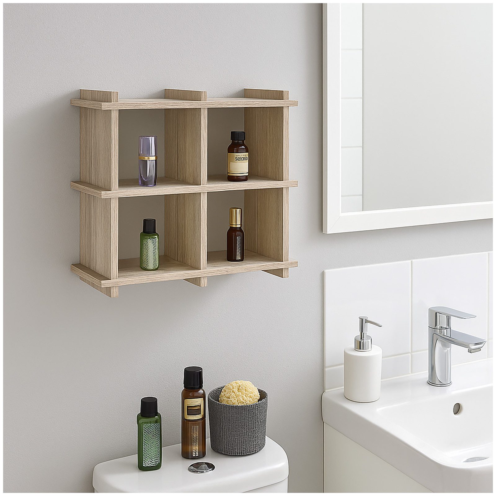 HTI-Living Wandregal Wandregal 4 Fächer Altona Sonoma, Stück, Würfelregal S günstig online kaufen