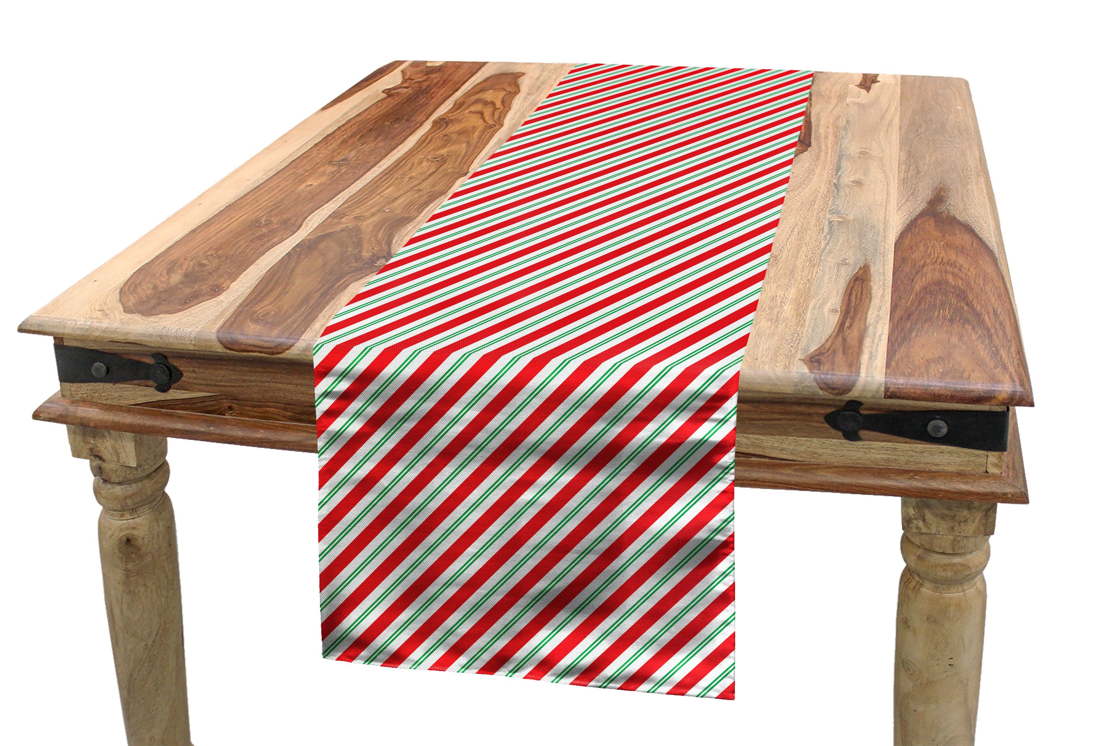 Zuckerstange Tischläufer Rechteckiger Esszimmer Küche Dekorativer bicolor-Streifen Tischläufer, Abakuhaus