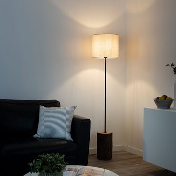 Home affaire Stehlampe Montgardin, Ein-/Ausschalter, ohne Leuchtmittel, Rustikale Stehleuchte mit Stoff Schirm, Fassung E27 max. Leistung 60 W