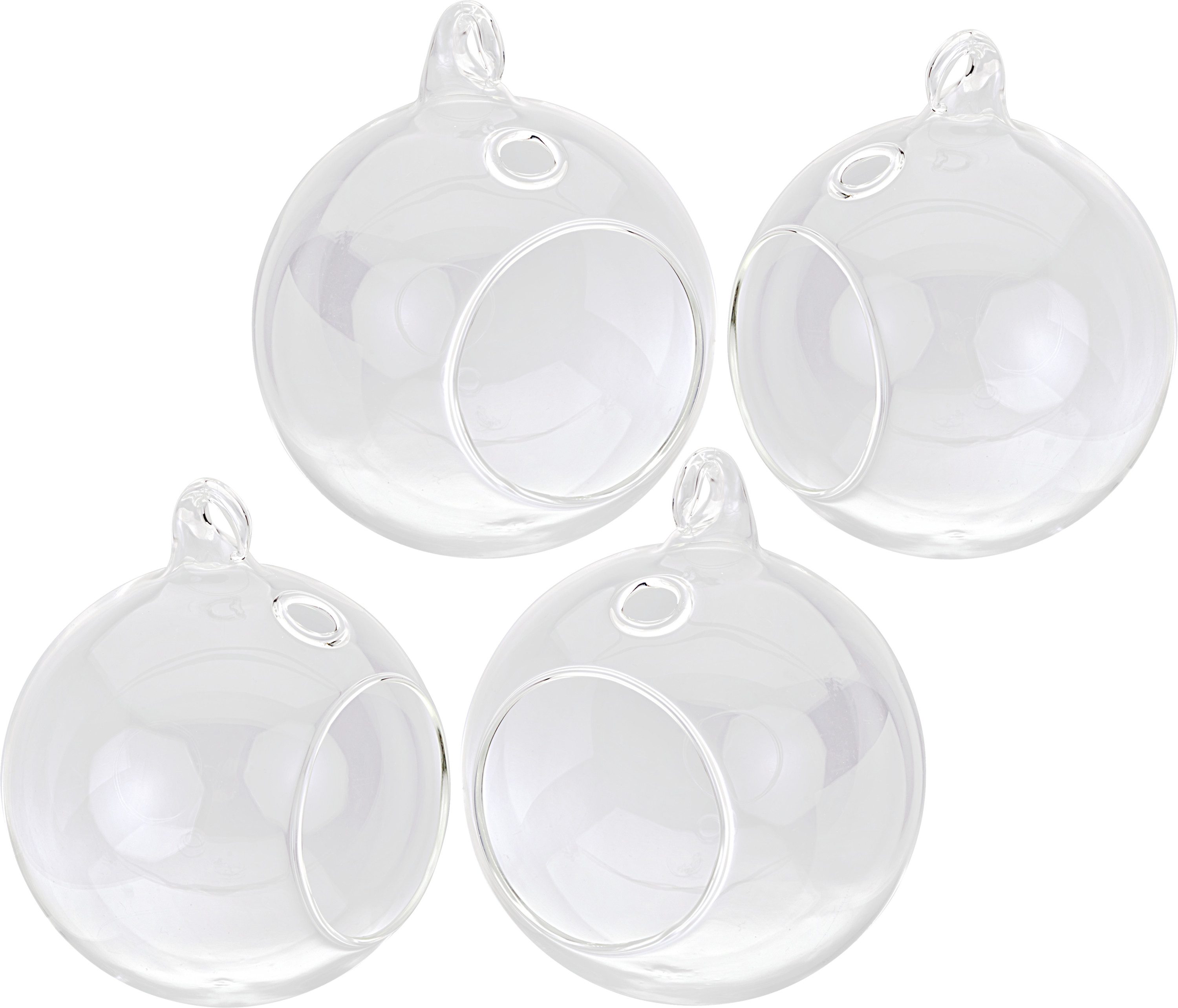 VBS Dekokugel Glaskugel offen (4 St), Ø 9 cm transparent 4er-Pack