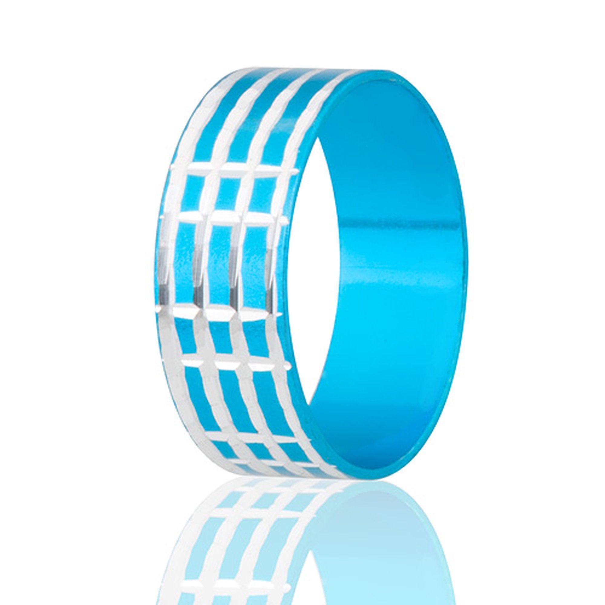 Taffstyle Fingerring Band Ring Aluminium Tribal Cut Farbig Damen Herren, Ring Aluminium mit Tribal Cut Ehering Herrenring Damenring Partnerring