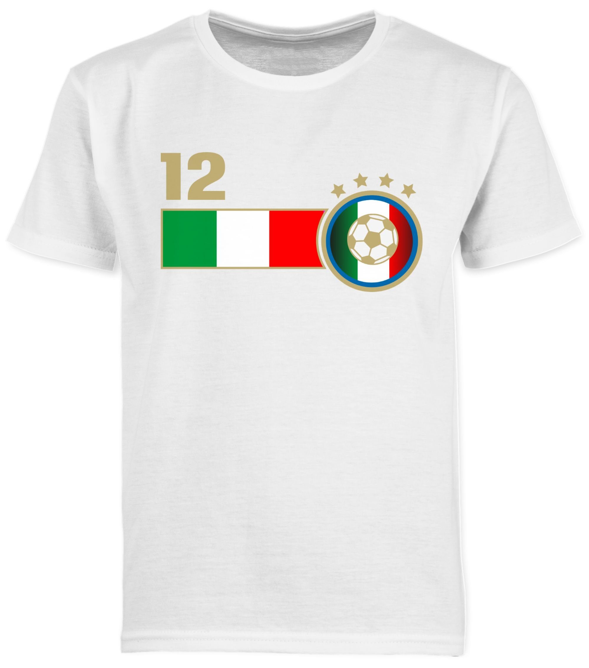 Shirtracer T-Shirt 12. Mann Italien Mannschaft - Fussball EM 2024 Kinder -  Jungen Kinder T-Shirt Europameisterschaft Fanartikel Trikot