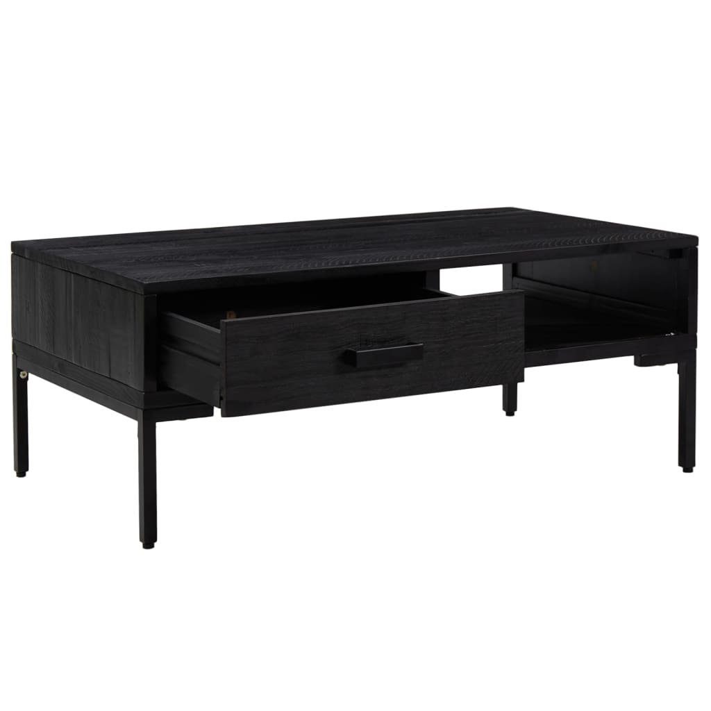 Schwarz vidaXL Couchtisch Massivholz Kiefer (1-St) cm Couchtisch Schwarz Schwarz | 90x50x35