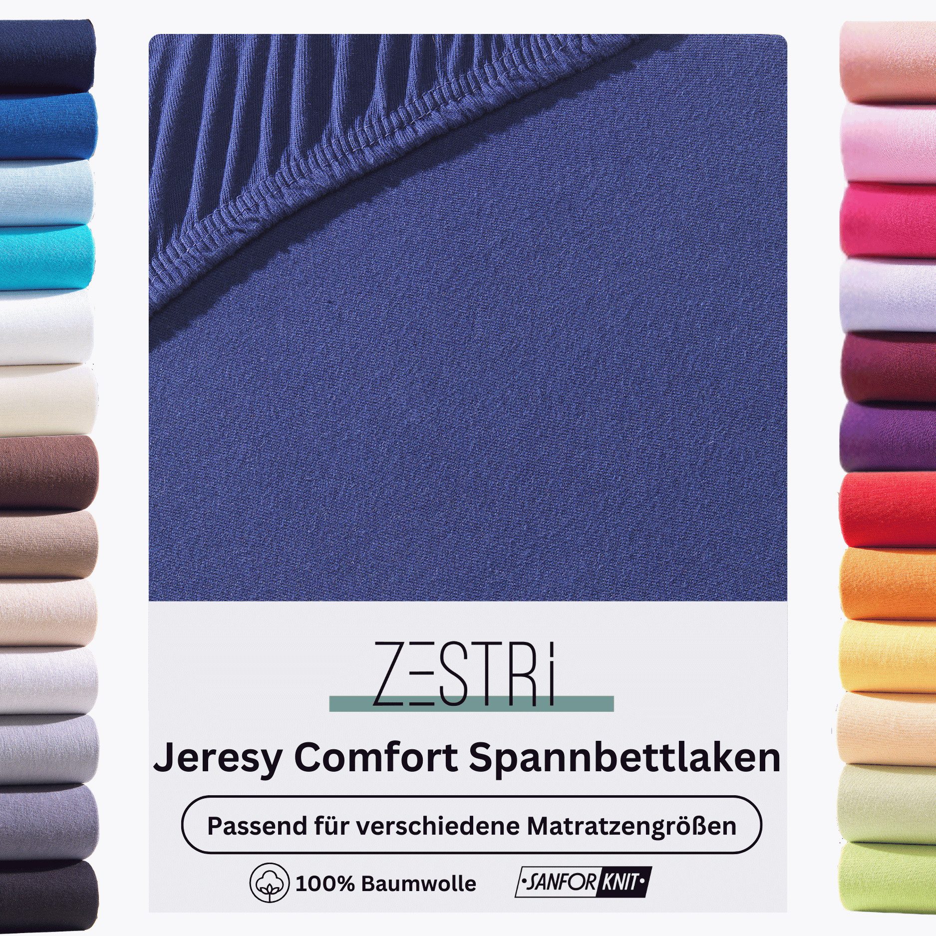 Zestri Spannbettlaken COMFORT Jersey aus 100% günstig online kaufen