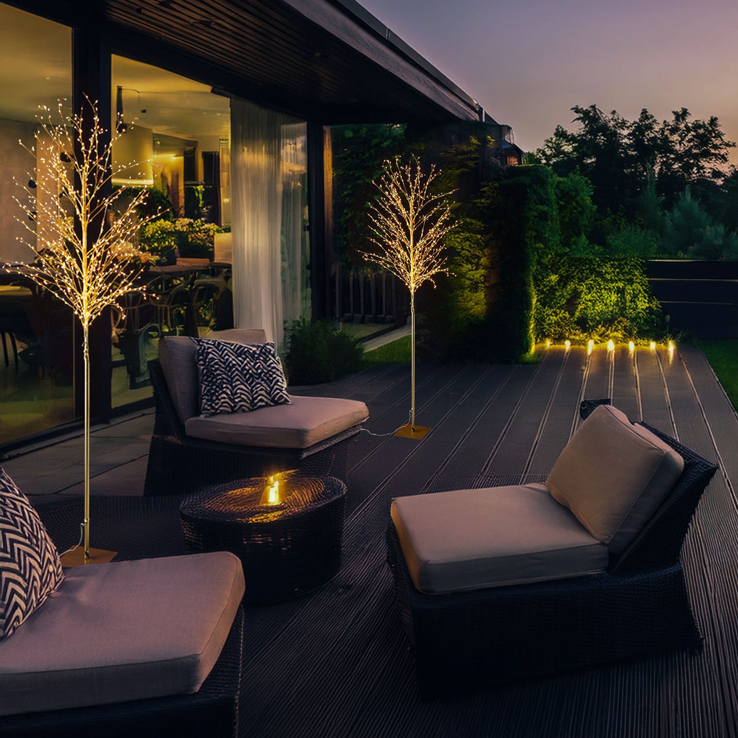 MARELIDA LED Baum LED Lichterbaum Dekobaum gold 150cm 480LED Innen Außen We günstig online kaufen