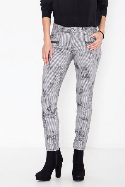 ATT Jeans Slim-fit-Jeans Leoni mit Streifen im Used-Look