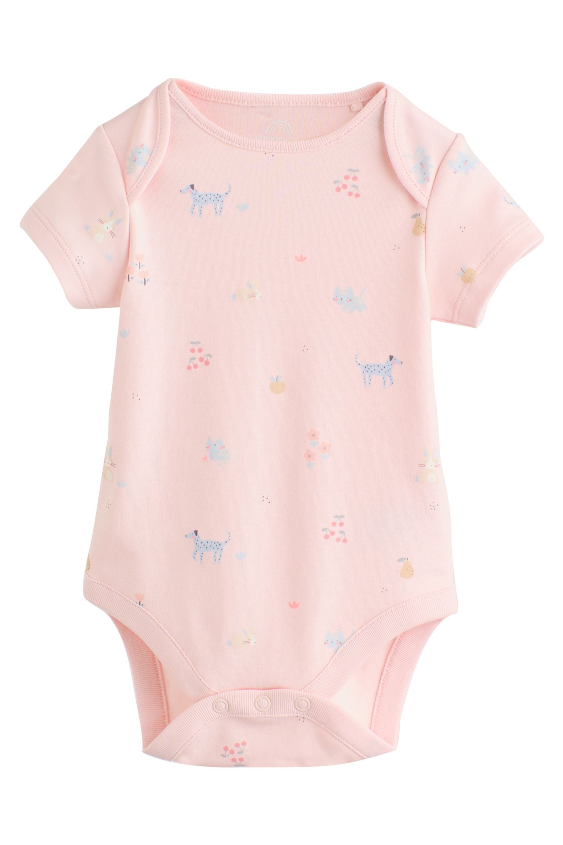 Next Kurzarmbody Kurzärmelige Babybodys im 7er-Pack (7-tlg)