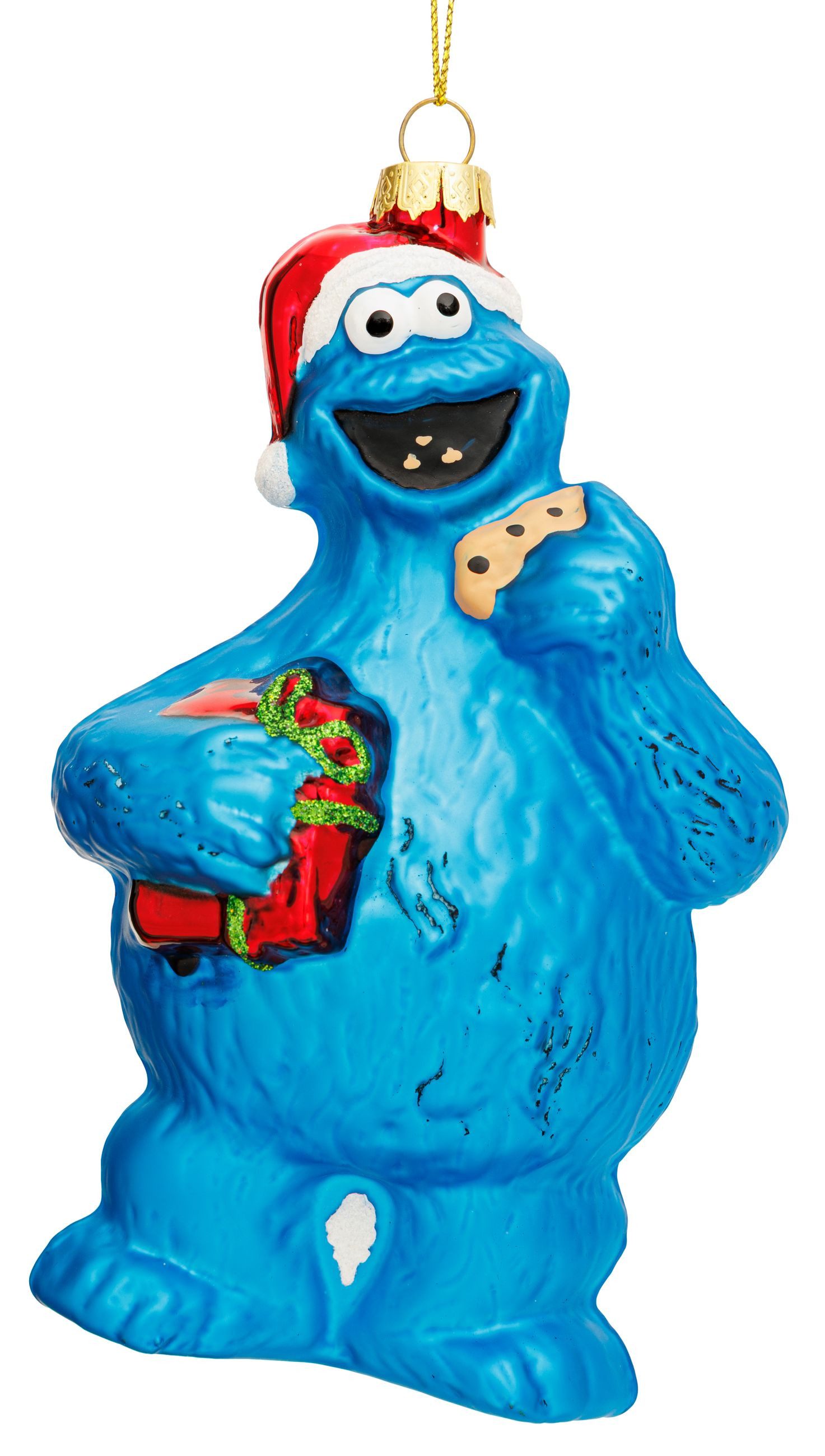 SIKORA Weihnachtsbaumkugel Krümelmonster Glas Weihnachtskugel Anhänger Christbaumschmuck LI-BS008