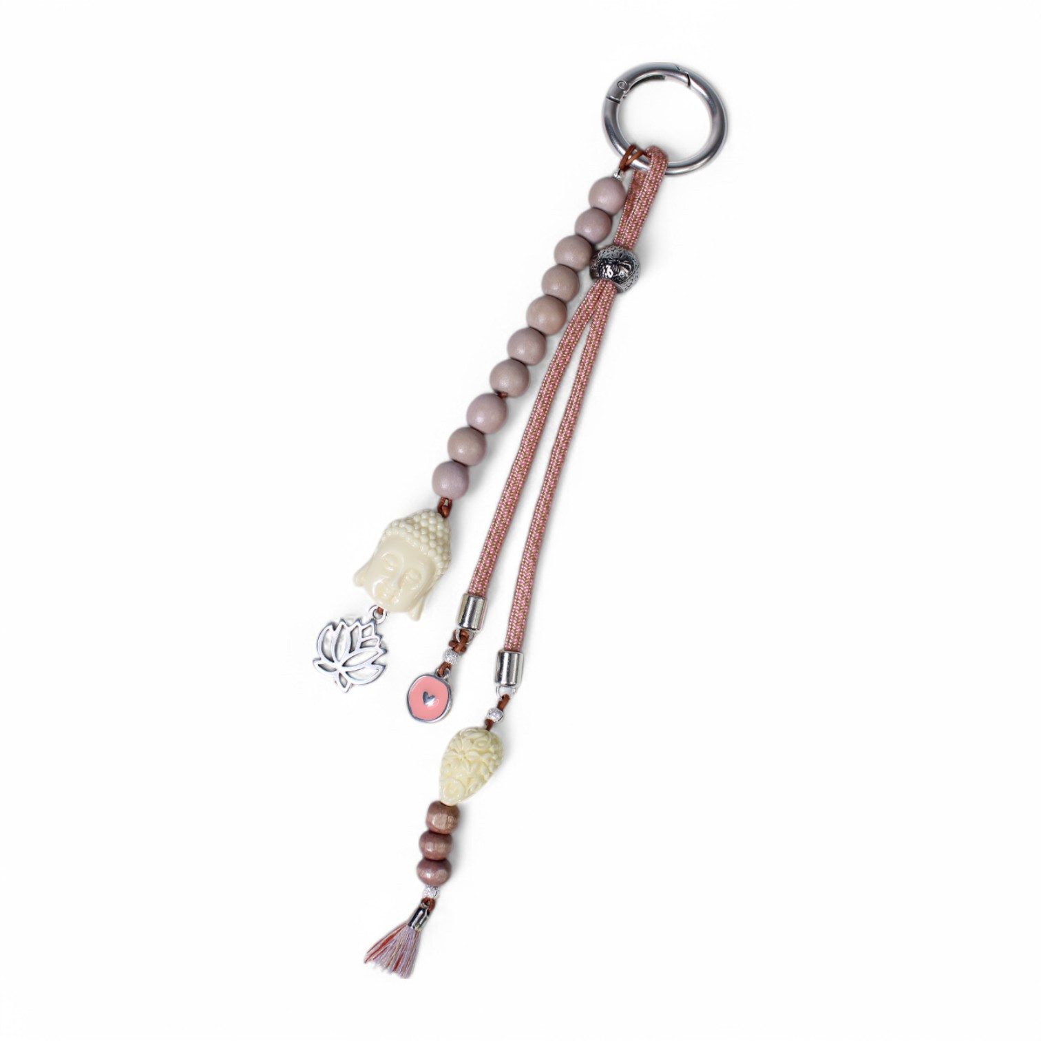 FRONHOFER Taschenanhänger 19343 Taschenanhänger aus Holzperlen, Metall, Boho Look, Made in Germany