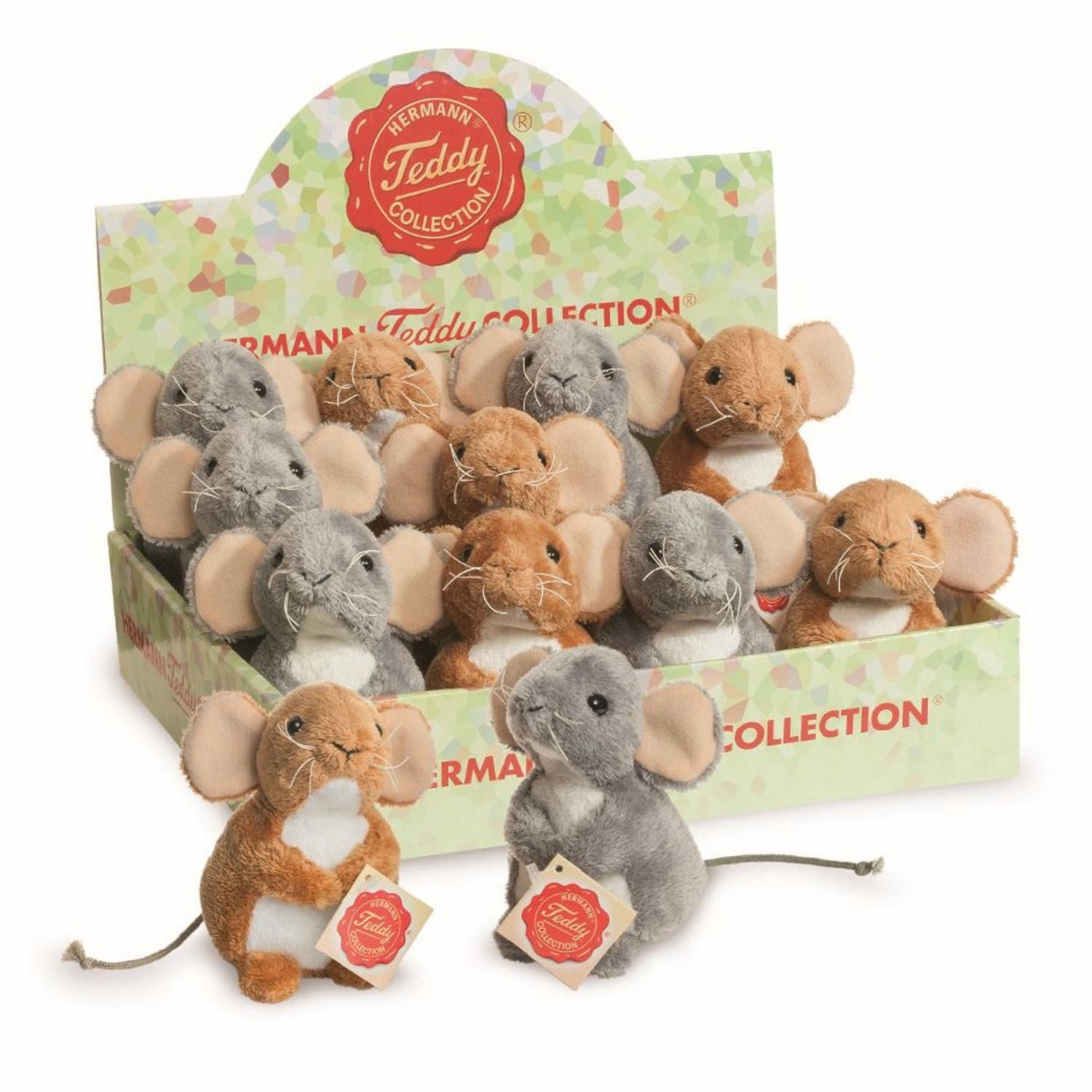 Kuscheltier Teddy Hermann 92603 - Maus Plüschtier, 11 cm, sortiert, 1 Stück