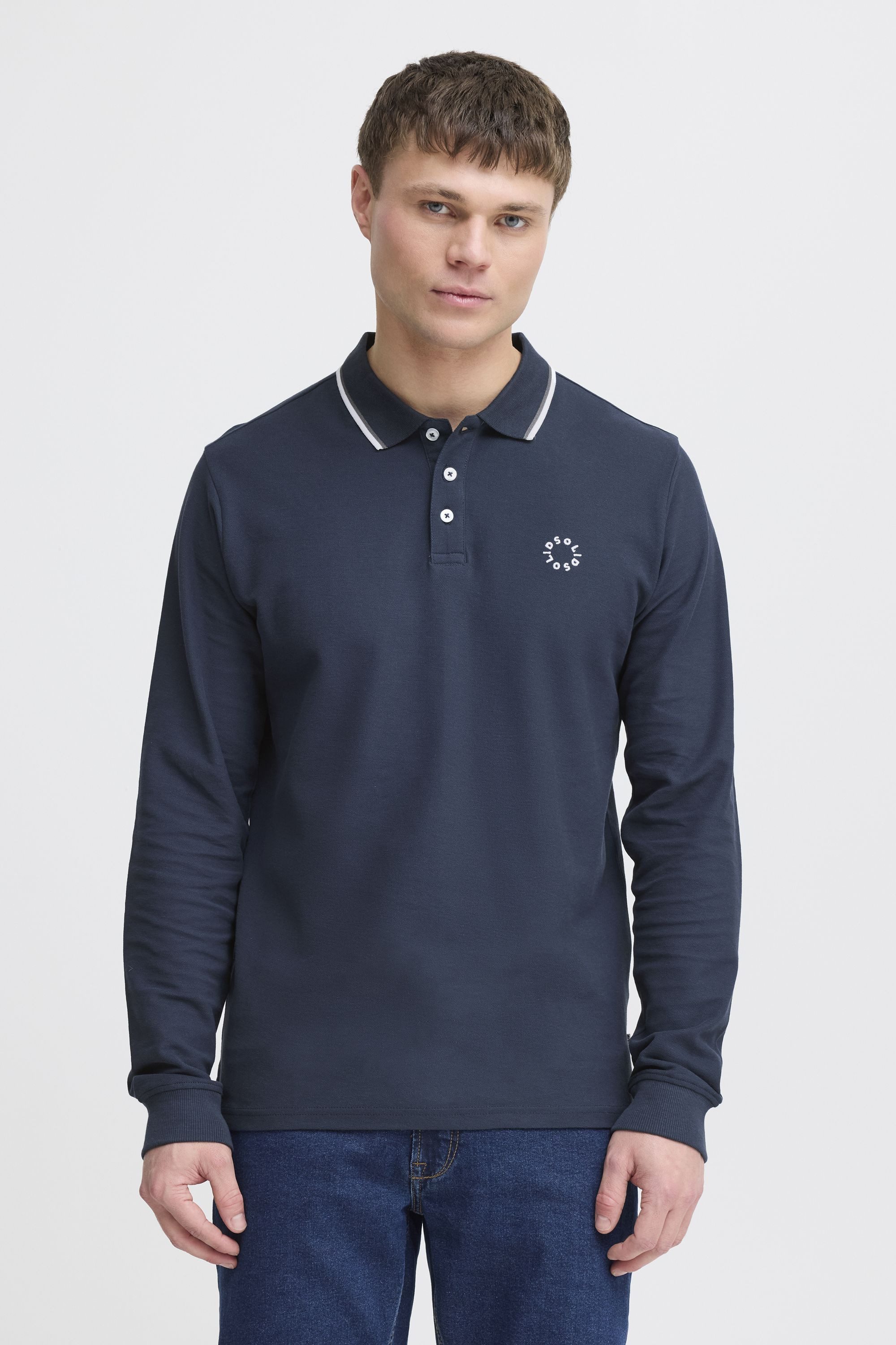 !Solid Langarm-Poloshirt SDHangor Casual langarm Polohemd