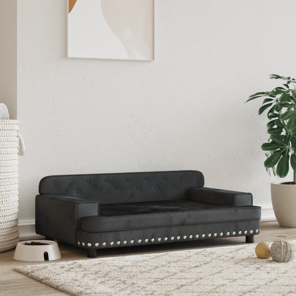 Thumbnail - vidaXL Tierbett, Hundebett Schwarz 90x53x30 cm Samt