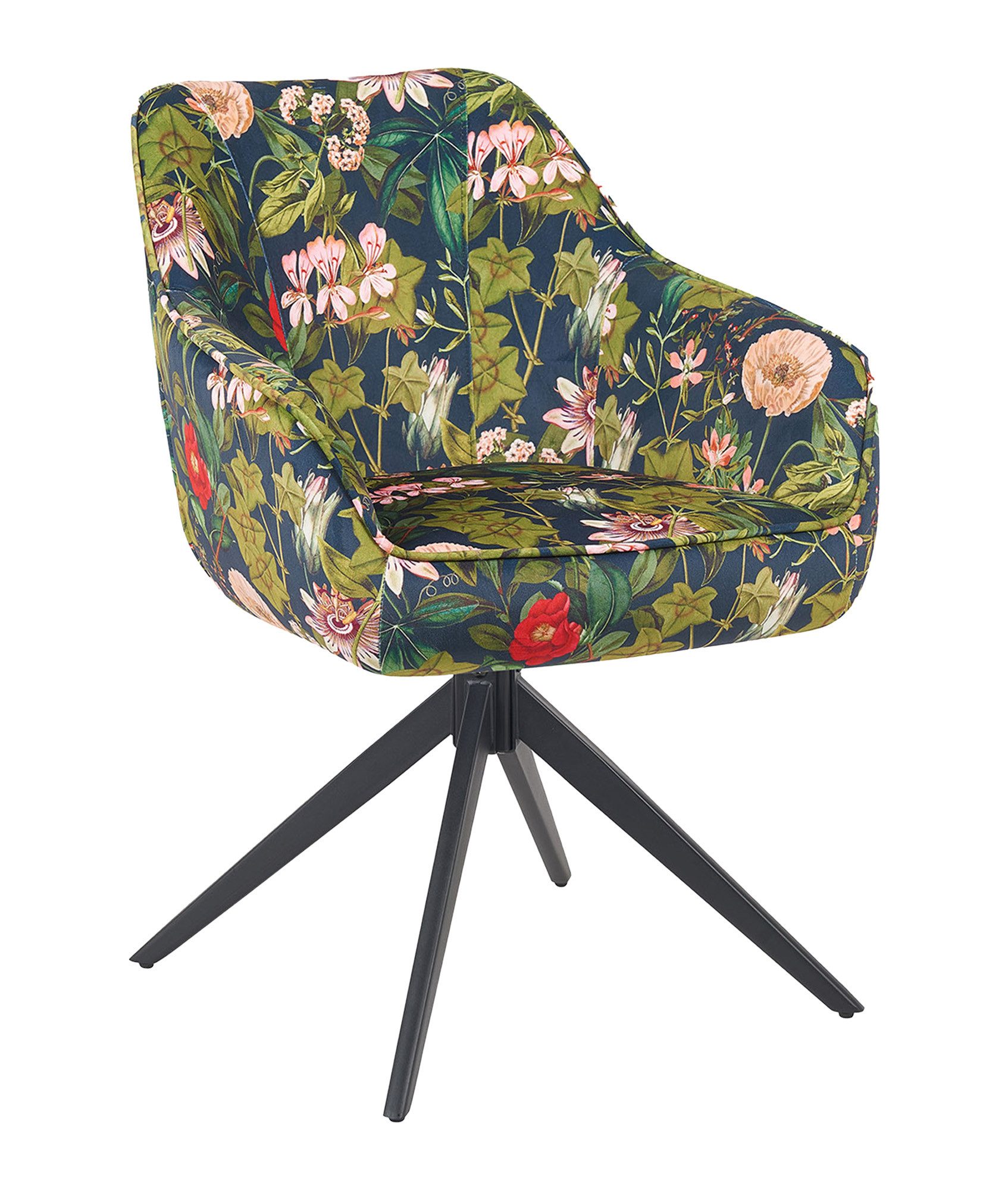 B&D home Polsterstuhl ARVIT (1 St), mit Armlehnen, Taschenfederkern-Sitz, Metallgestell 360° drehbar