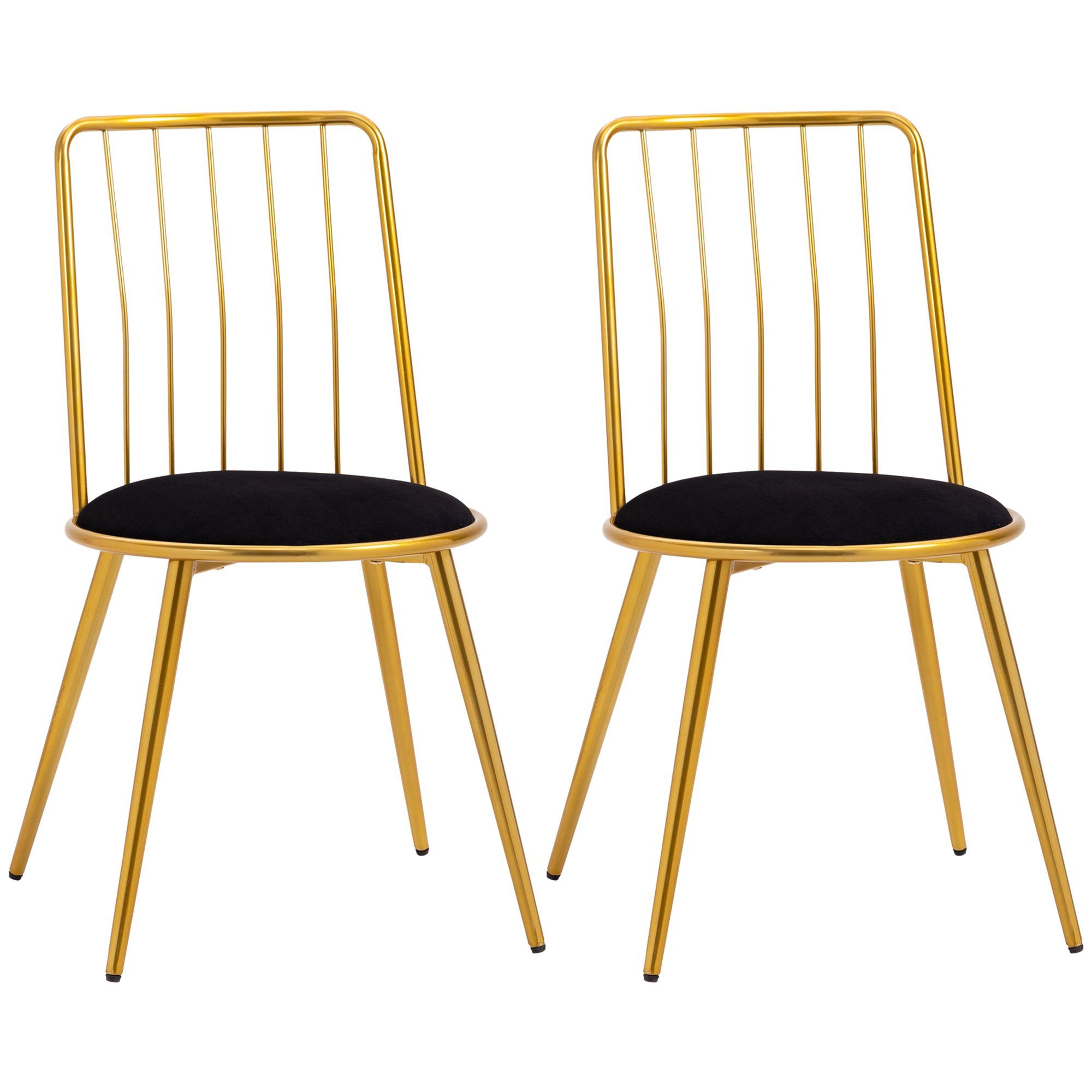 HOMCOM Esszimmerstuhl im Vintage-Design, Stahl, 45 x 50 x 80cm (Set, 2 St), 2 Stück