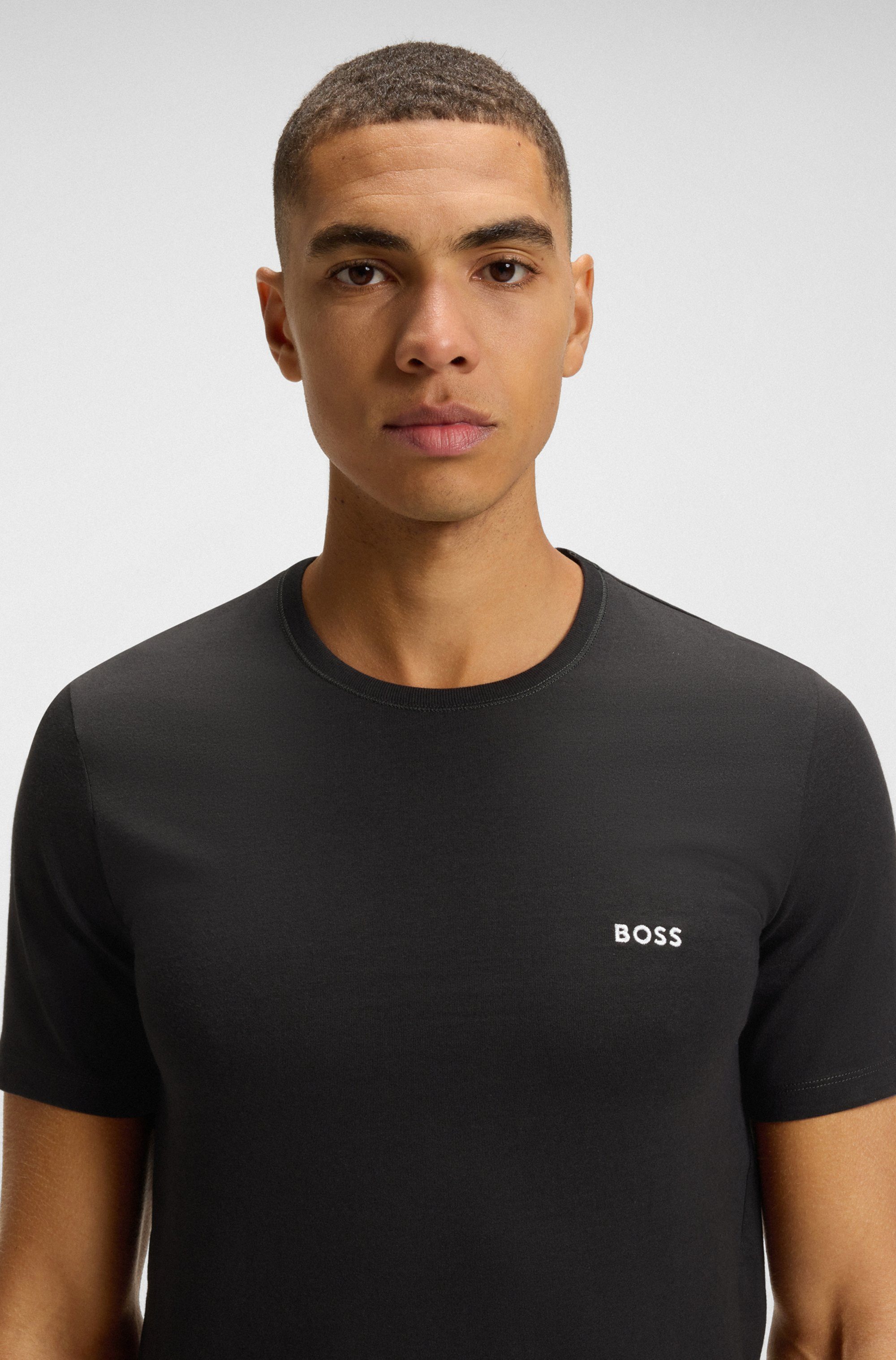 BOSS T-Shirt TShirtRN 3P Classic (Packung, 3-tlg) mit BOSS Stickerei