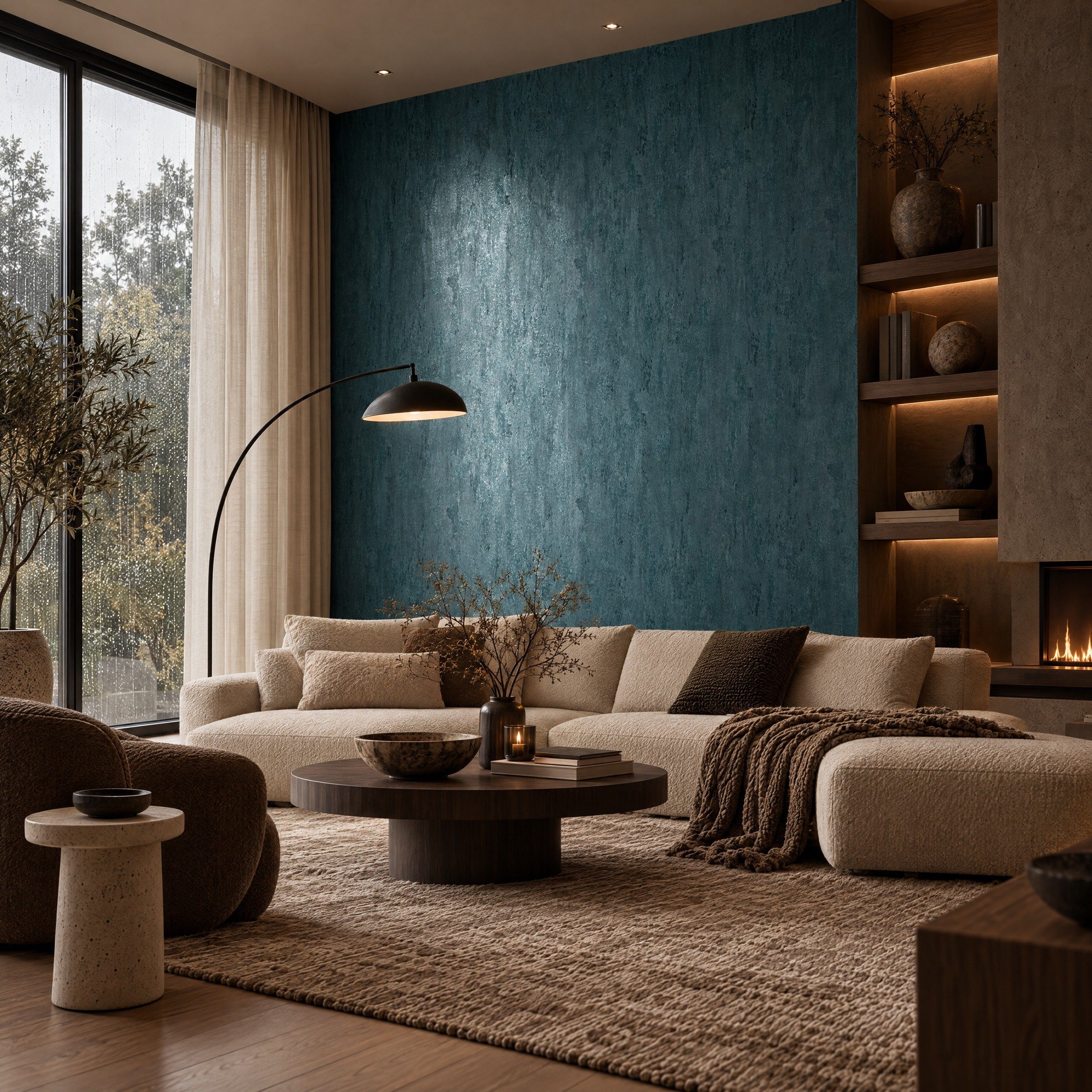 Newroom Vliestapete Specta Blue Tapete Tapete,Blau,Glitzer Putz,Beton,Betonoptik, modern – Bild 5 von 5