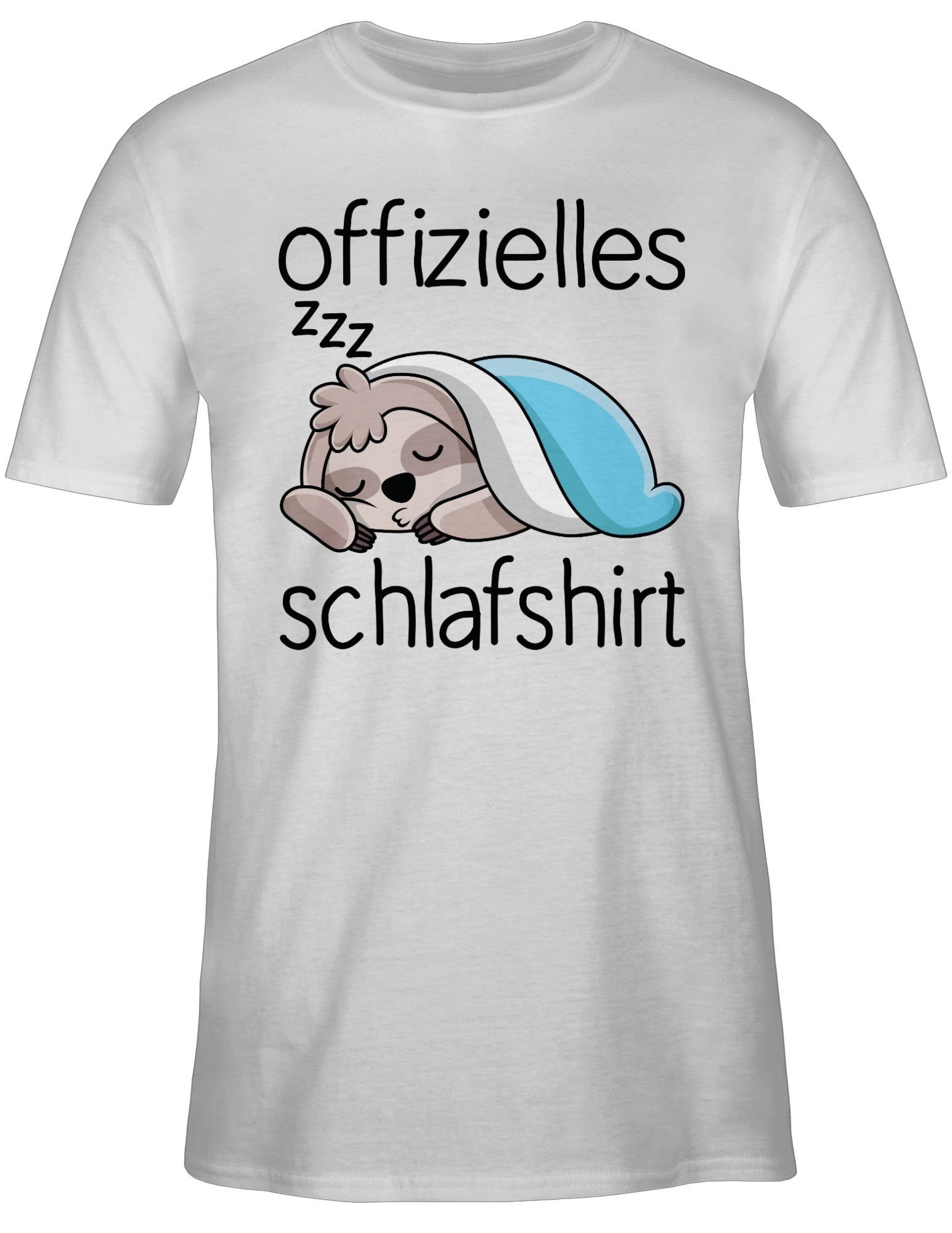 T-Shirt Offizielles Schlafshirt mit Faultier - schwarz