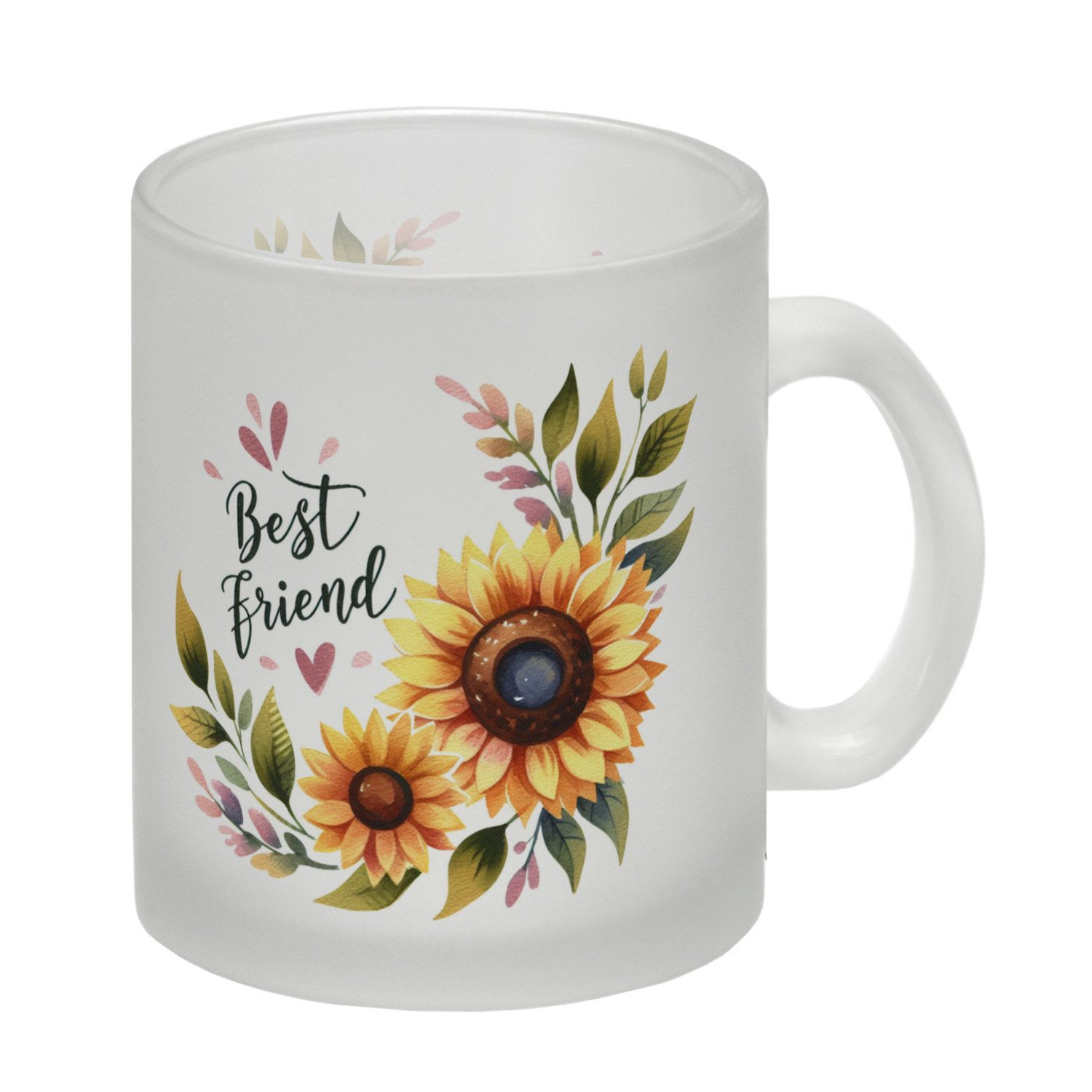 Tasse Beste Freundin Sonnenblume Glas Tasse mit Spruch Best friend