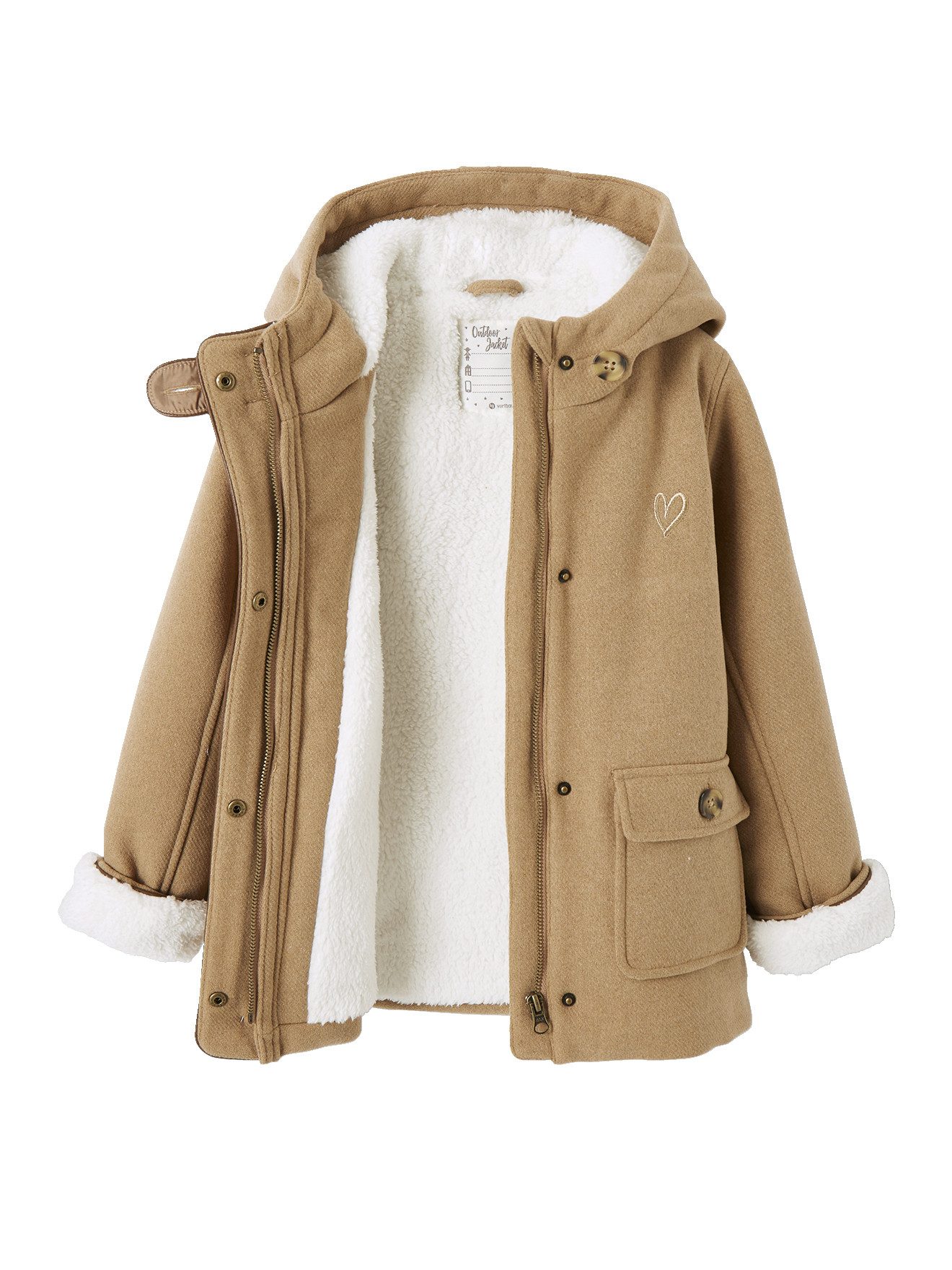 vertbaudet Dufflecoat Mädchen Wintermantel mit Recycling-Polyester