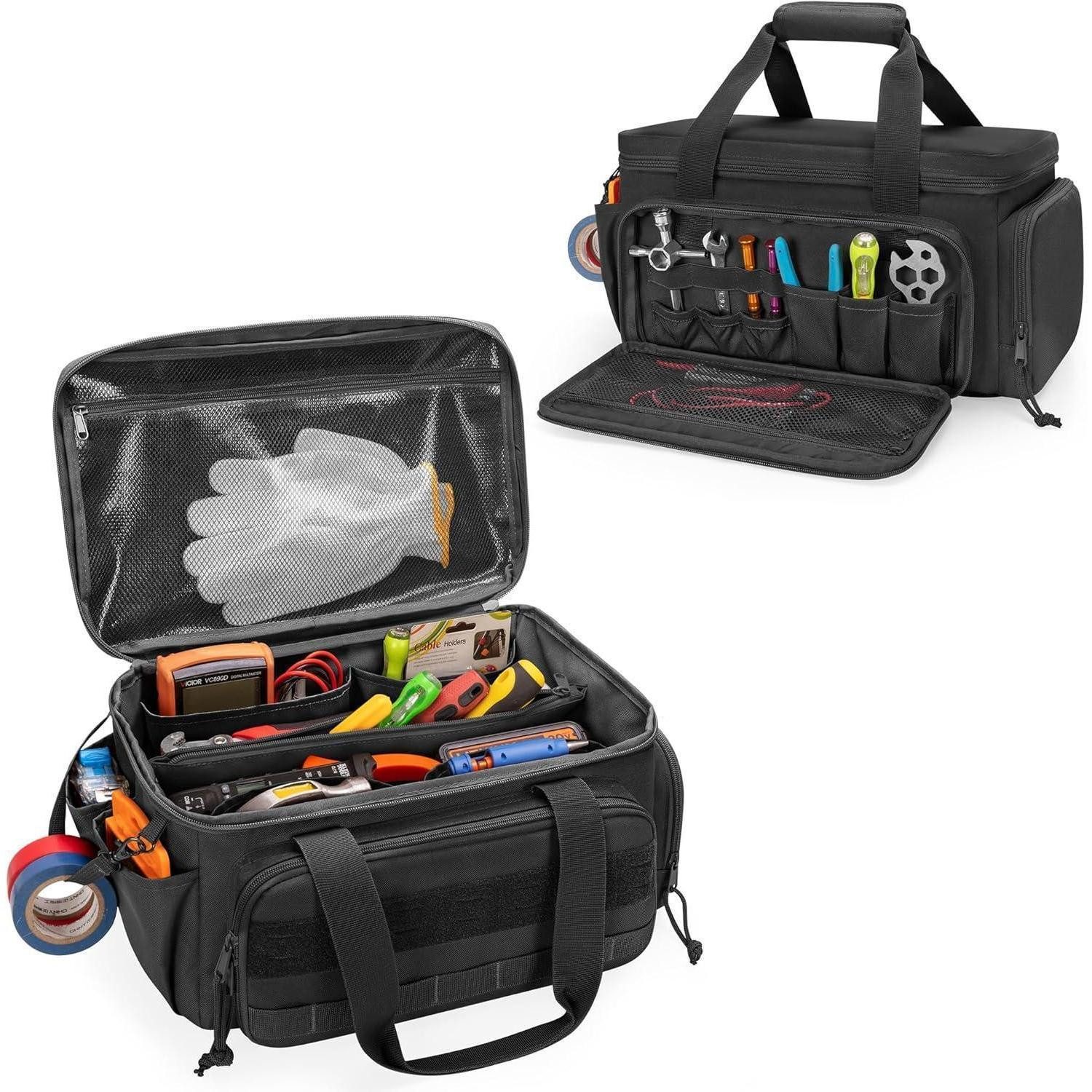 LuxusKollektion Werkzeugtasche Werkzeugtasche 37cm Schwarz Gepolstert