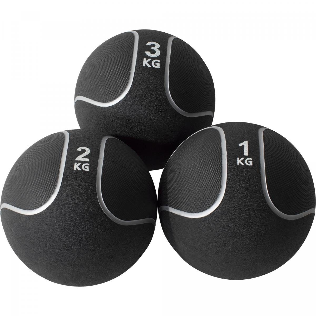 GORILLA SPORTS Medizinball Einzeln / Set, Ø 23 oder 29 cm, rutschfest, aus Gummi, Fitnessball % SET 6 KG