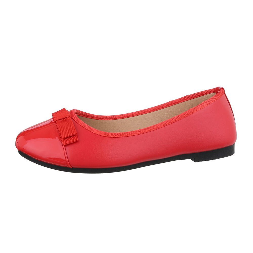 Ital-Design Damen Freizeit Ballerina (85894235) Blockabsatz Klassische Ballerinas in Rot