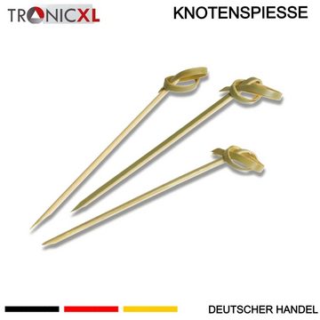 TronicXL Schaschlikspieße 500 x Knotenspieße 120mm Fingerfood Spieße Catering Bambus Grill Party (Set, 500-St), Knoten, Spitz, Stabil