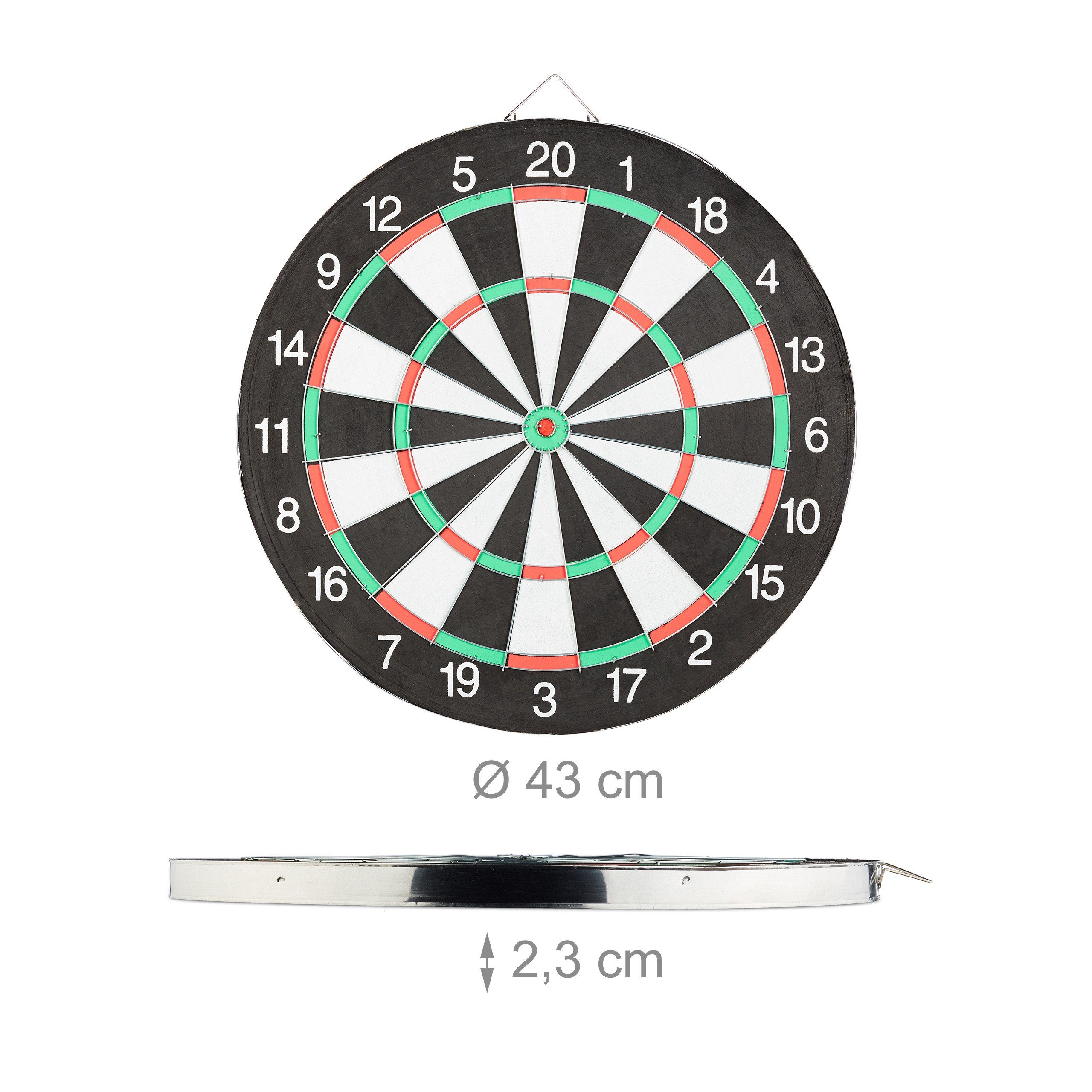 relaxdays Dartscheibe Board X2 mit Pfeile