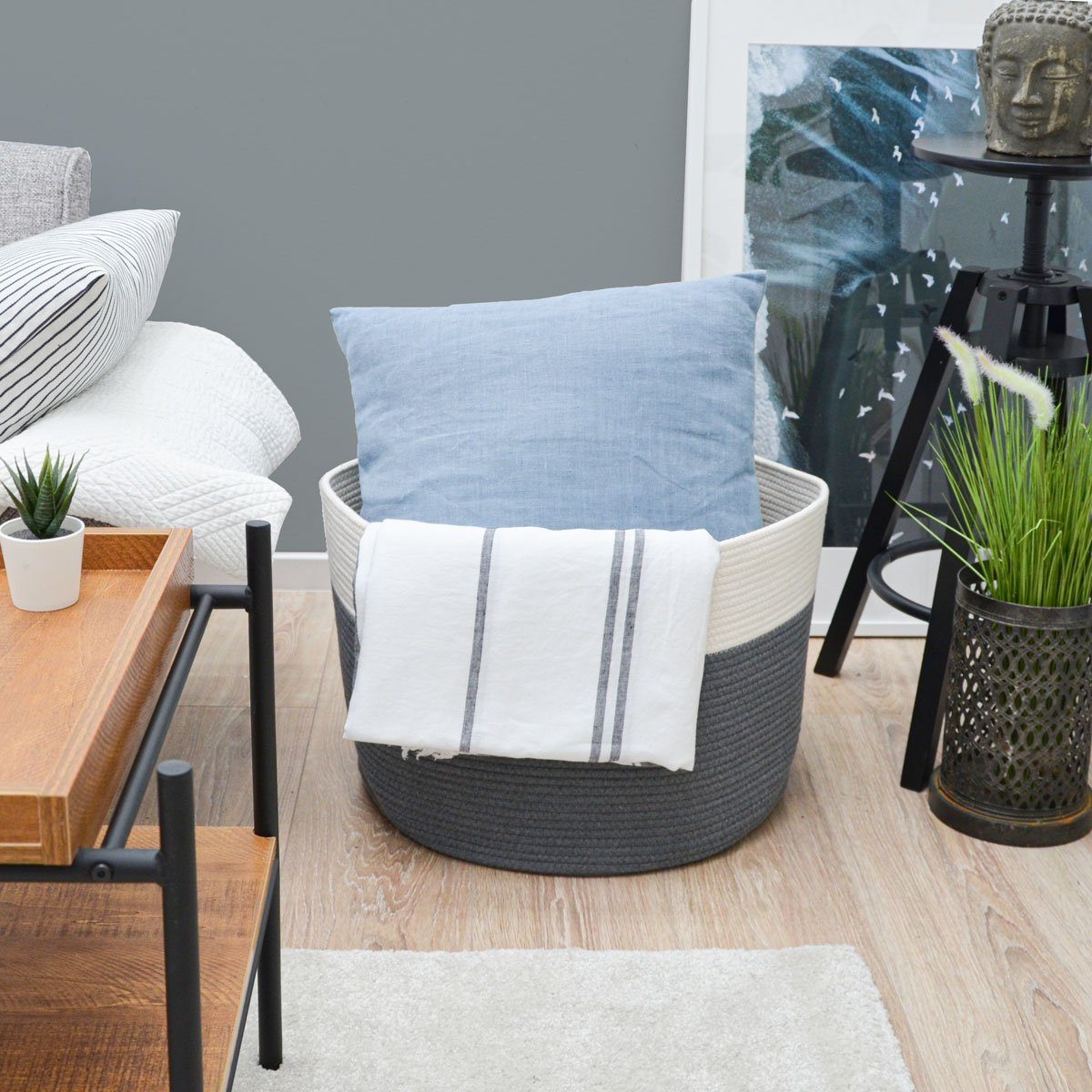 DuneDesign Aufbewahrungskorb 60L Baumwollkorb rund - günstig online kaufen