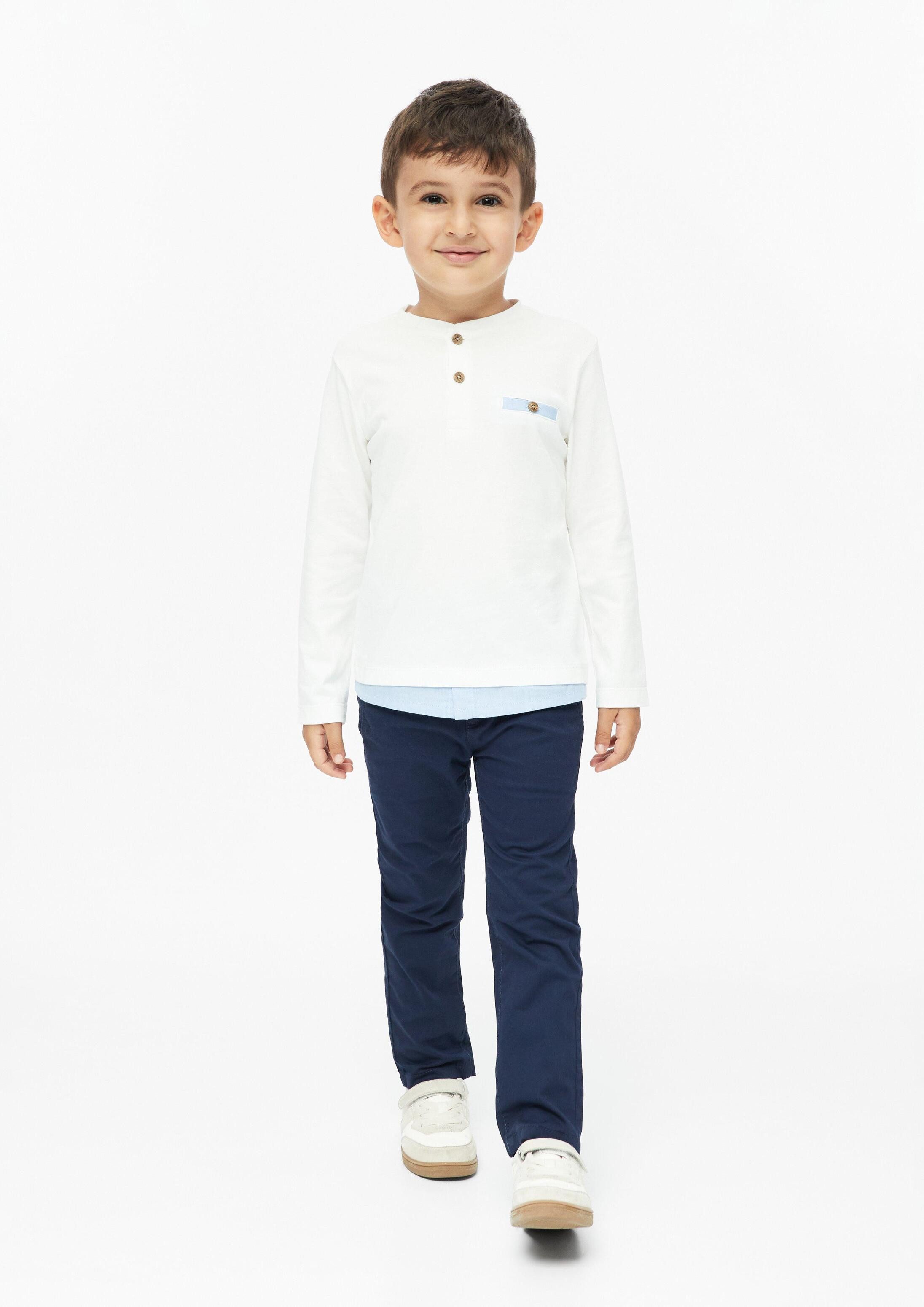 s.Oliver Langarmshirt T-Shirt Henleyshirt in Layering-Optik – Bild 3 von 4