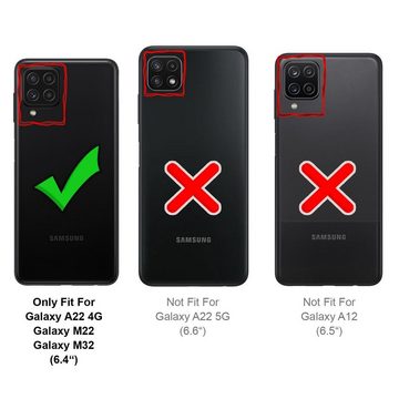 CoolGadget Handyhülle Business Premium Hülle Für Samsung Galaxy M32 6,4 Zoll, Handy Tasche mit Kartenfach für Samsung M32/M22 Schutzhülle
