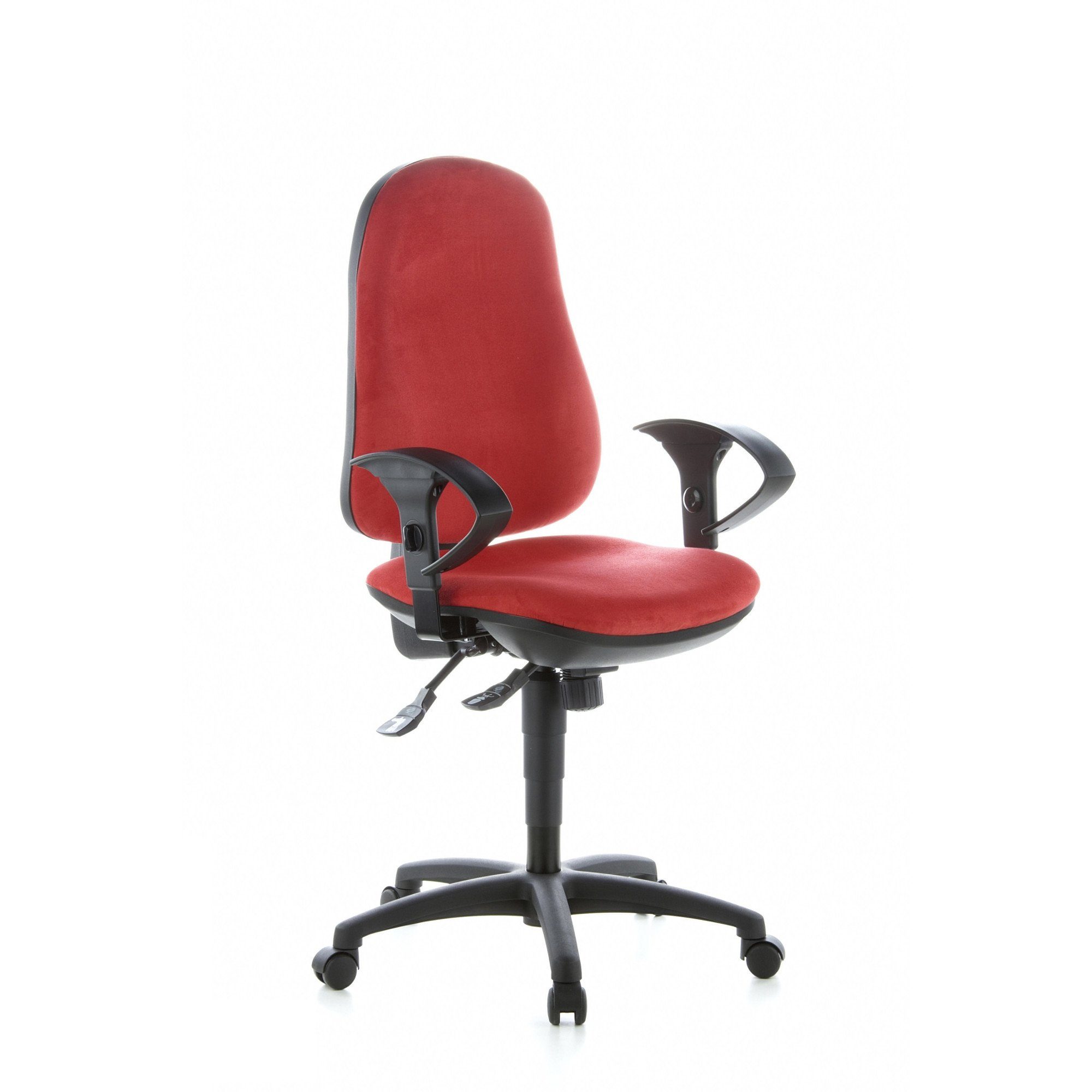 SYDNEY (1 Bürostuhl Schreibtischstuhl Profi St), ergonomisch TOPSTAR Rot Stoff Drehstuhl ERGO