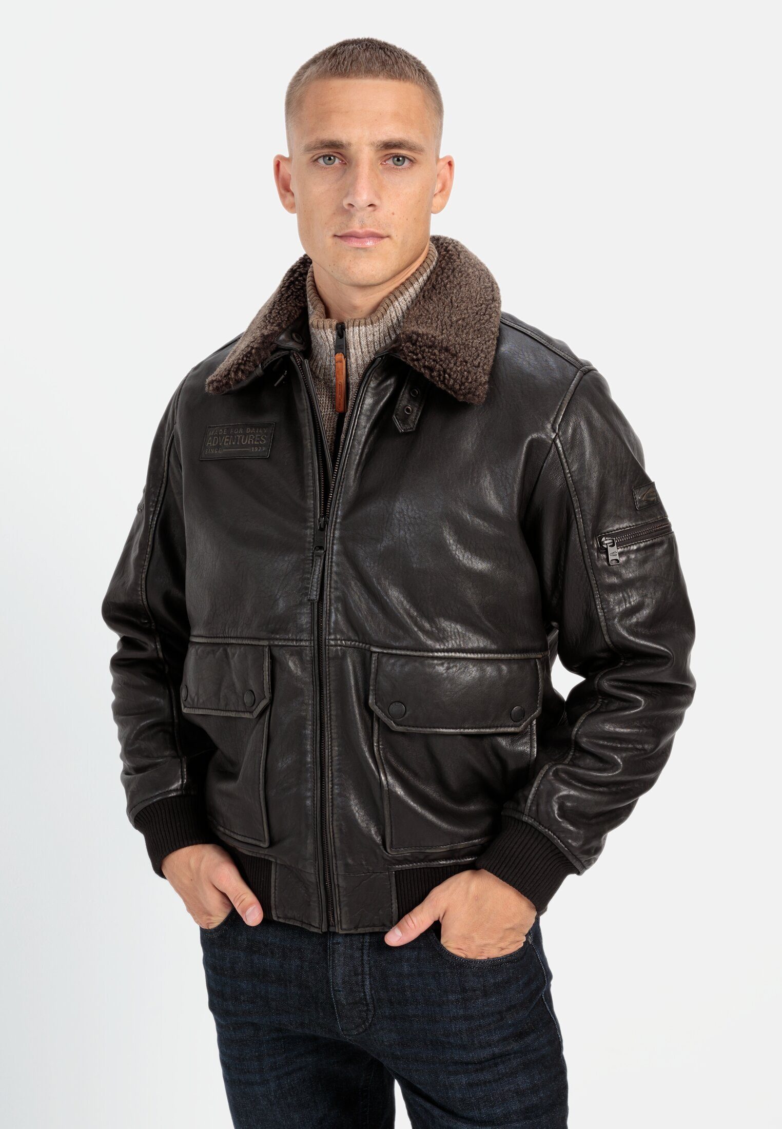 Camel Active Leder Blouson Herren Blouson Camel Herren Lederjacke