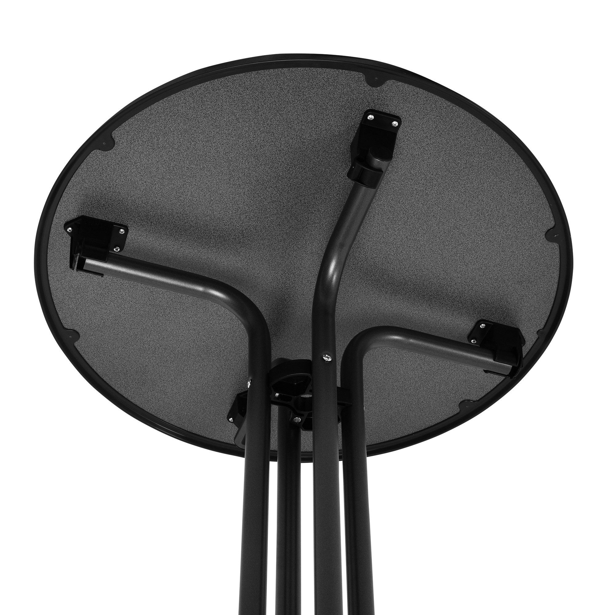 Beautissu Stehtisch Outdoor Stehtisch Bellini, klappbar, Ø60cm, Schwarz, wetterfest – kratzfest