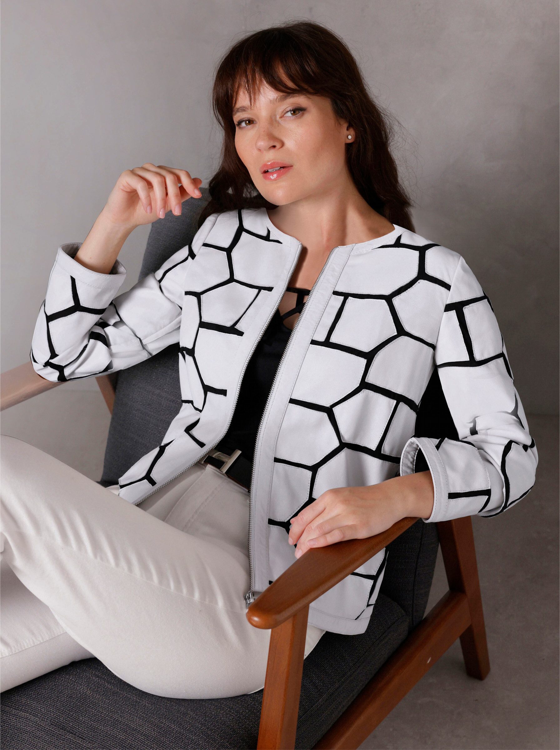 creation L Blusenblazer Lederblazer günstig online kaufen