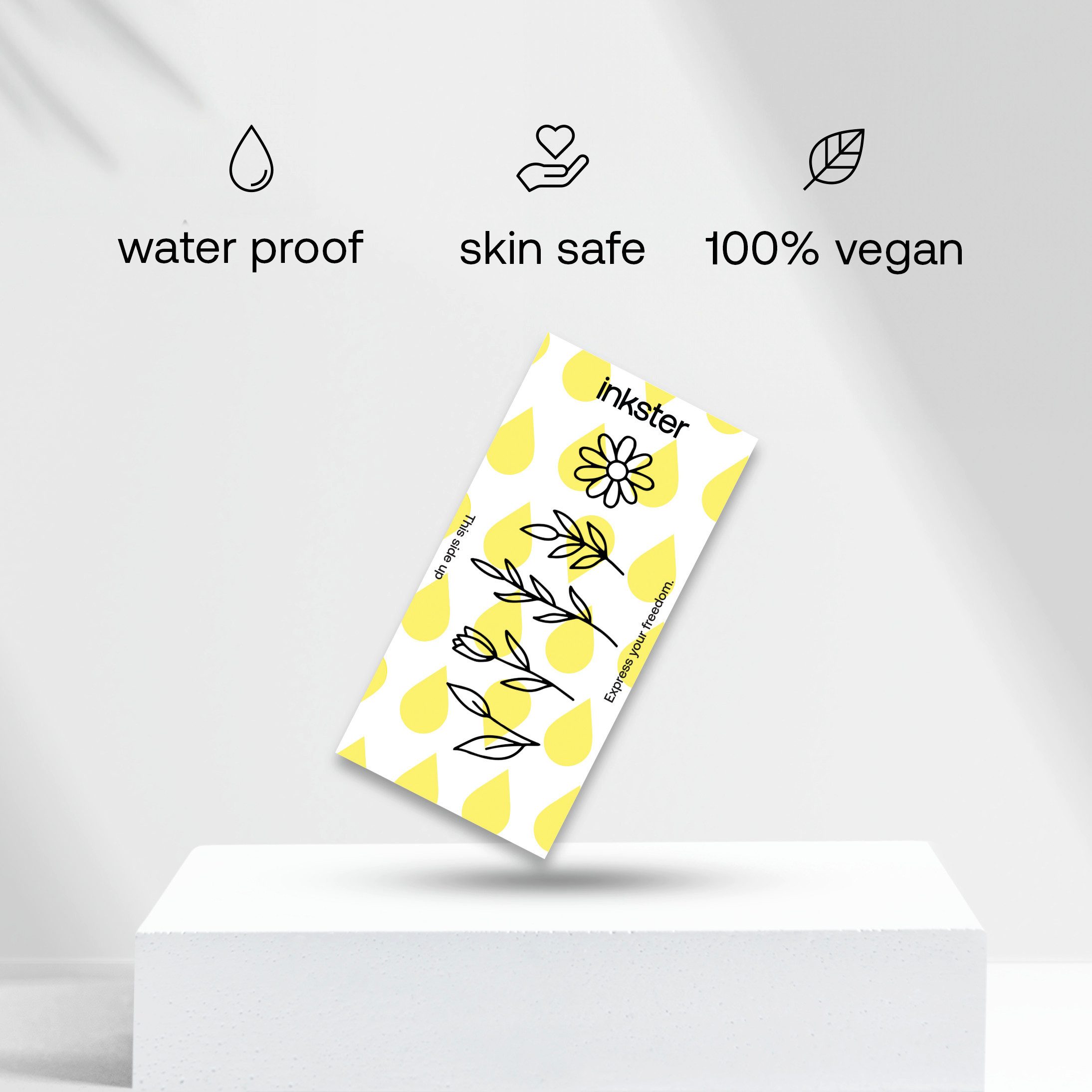 Inkster Schmuck-Tattoo Blumen Ornamente Tattoo, wasserfestes temporäres Tattoo, 2 Wochen Halt