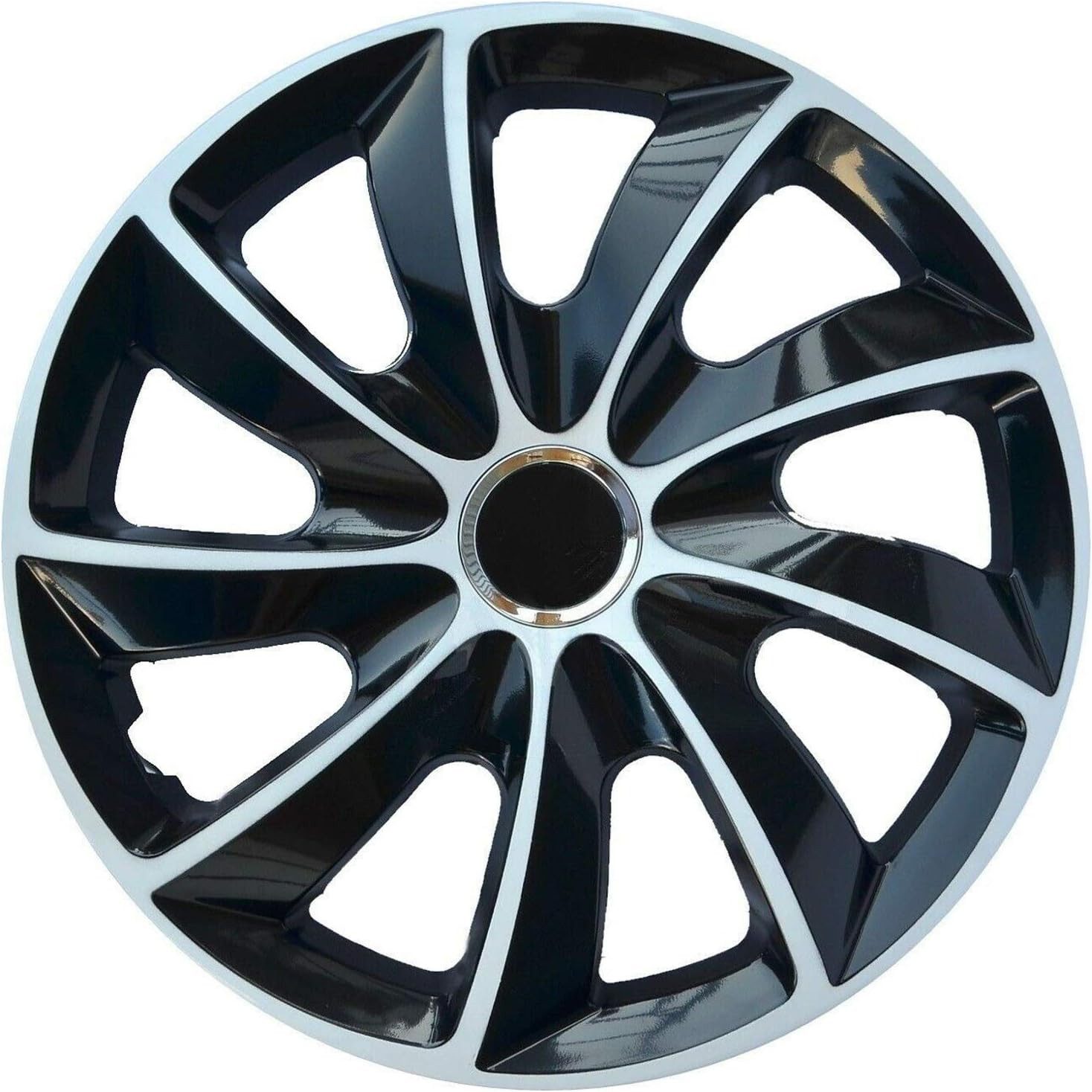 NRM Radkappe STIG extra 13 Zoll in Schwarz/Weiß, 13 in Zoll, (4-St) Radzierblenden für Stahlfelgen Radkappen Satz 4er Set 13"