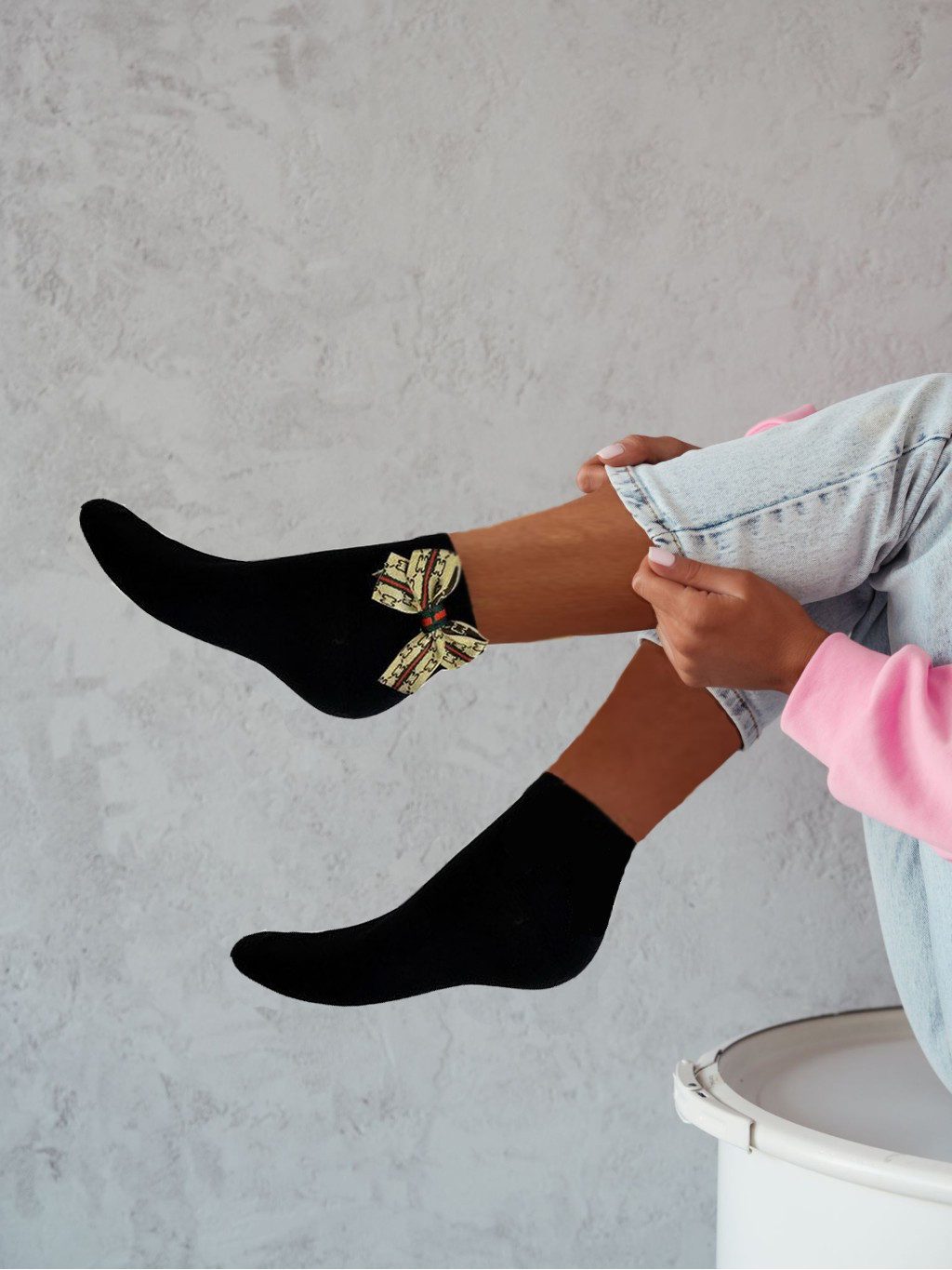 Kurzsocken 1 Paar eleganter Baumwollsocken mit Glitzer 36/41 für Frauen schwarz