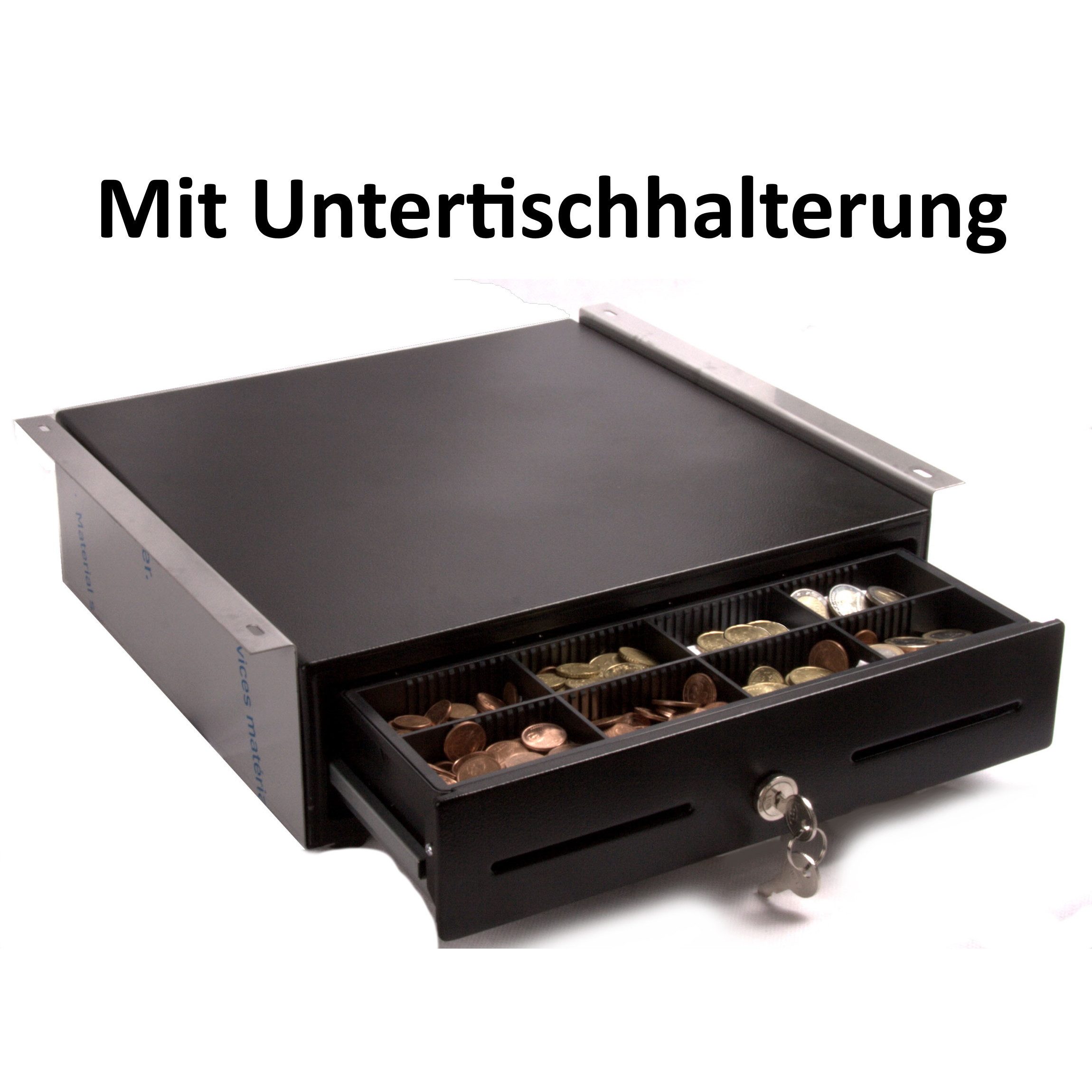 BlitzKasse Geldkassette Kassenschublade iQCash330-Un RJ-11 mit Untertischhalterung Geldfach